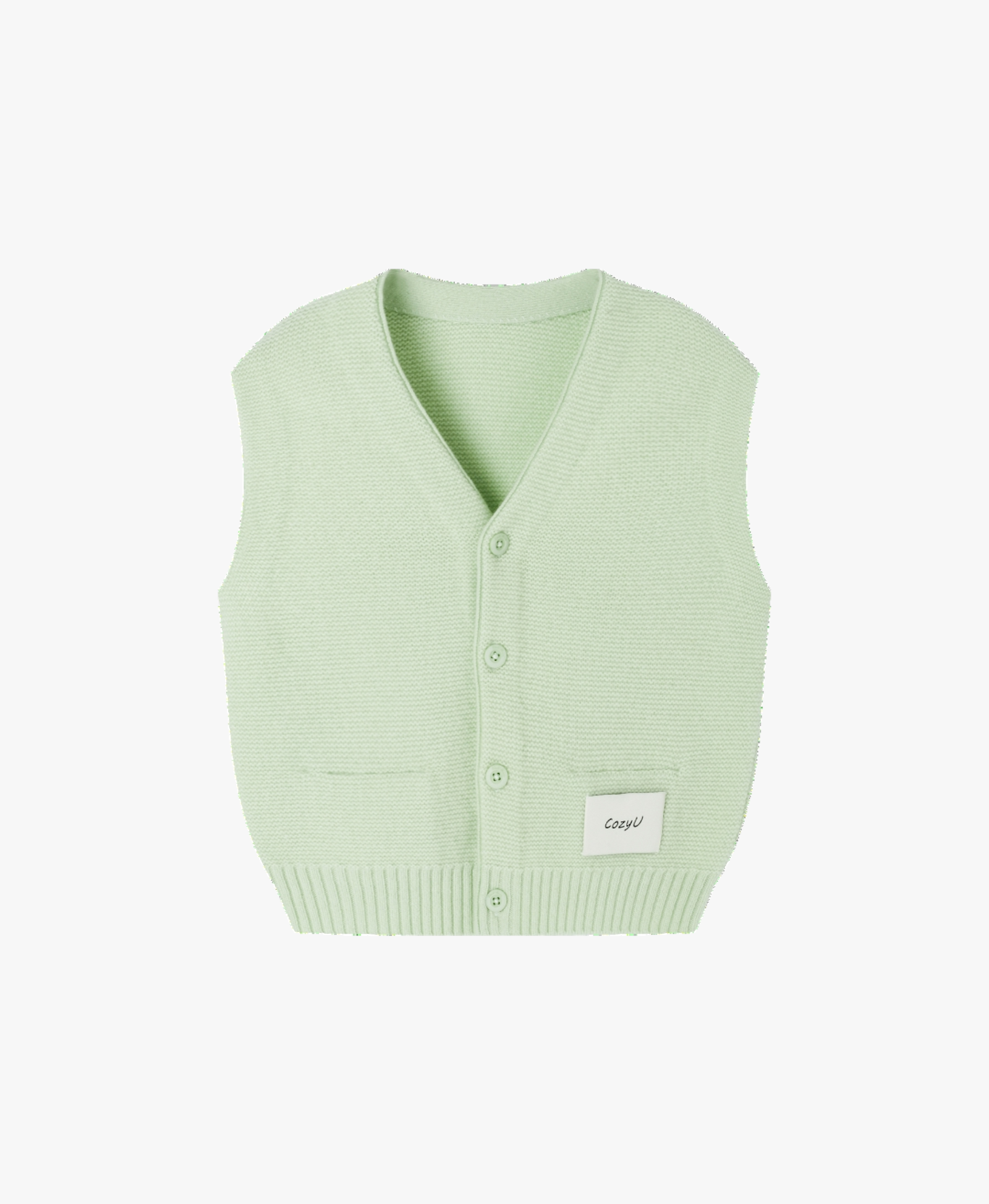 Merino V-Neck Knit Vest | Mint Leaf made by CozyU