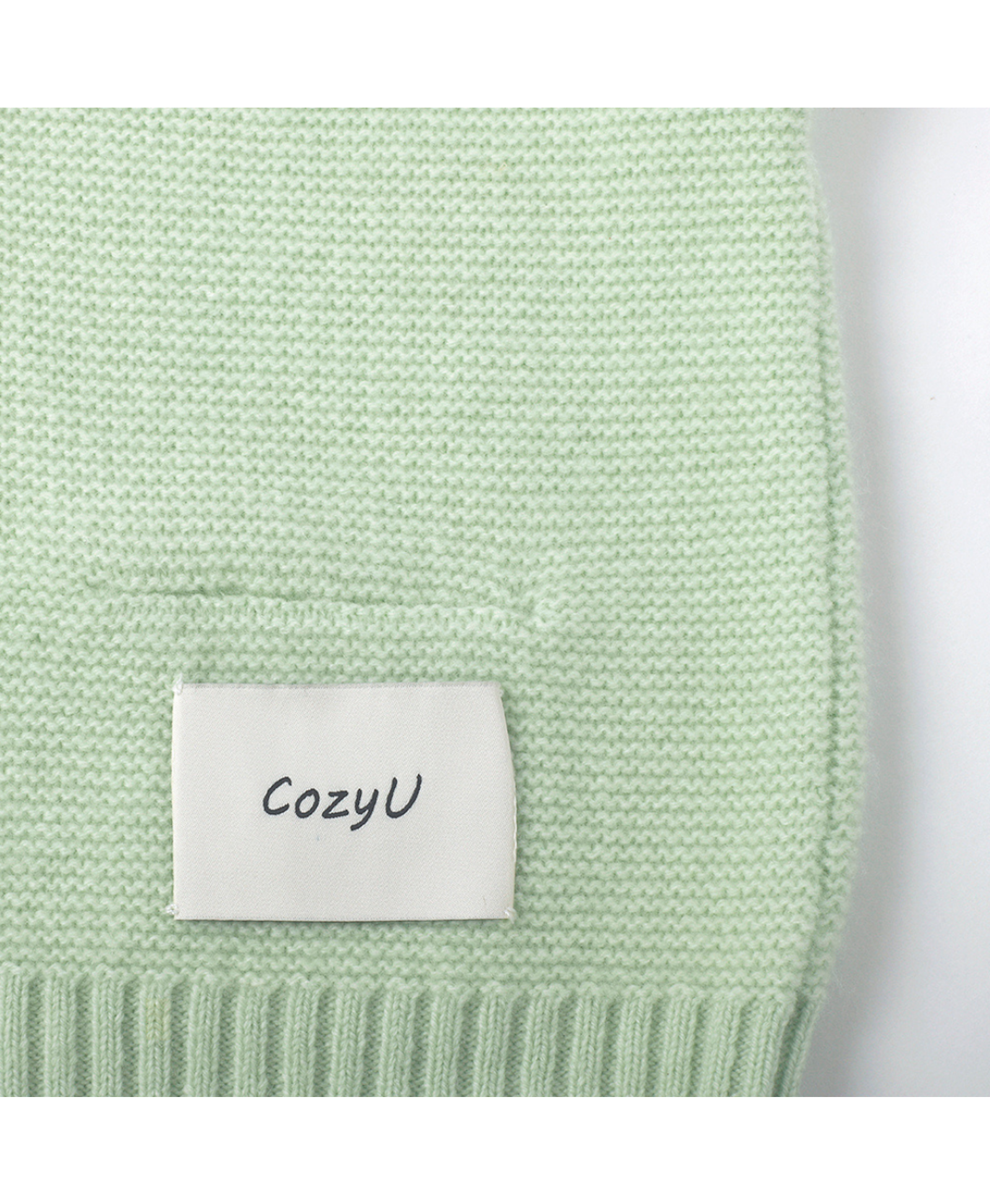 Merino V-Neck Knit Vest | Mint Leaf made by CozyU