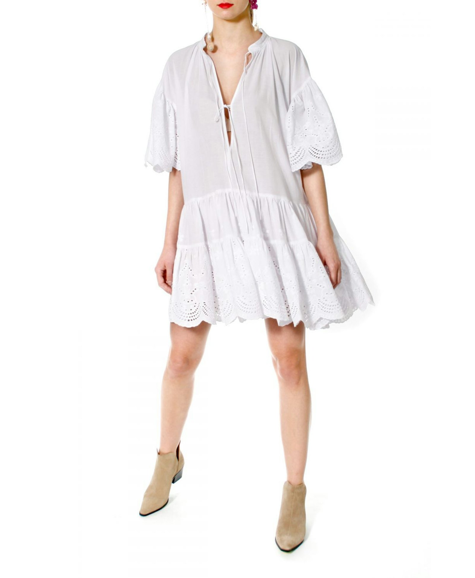 Dress Tenneisha white in White made by HALEWSKI