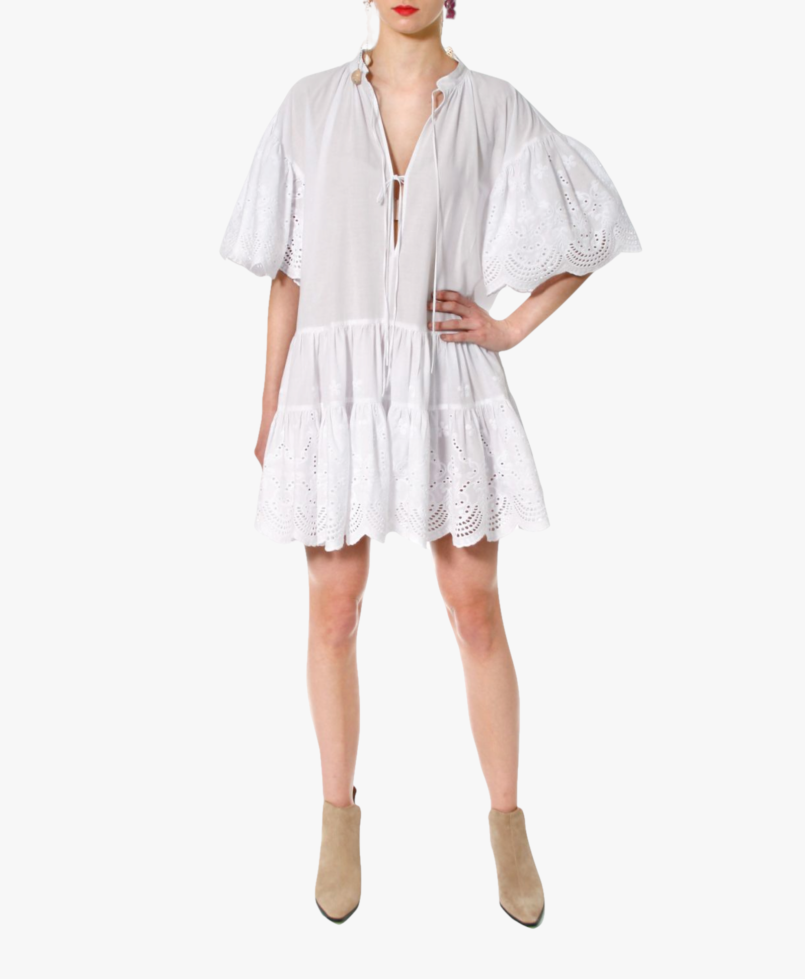Dress Tenneisha white in White made by HALEWSKI