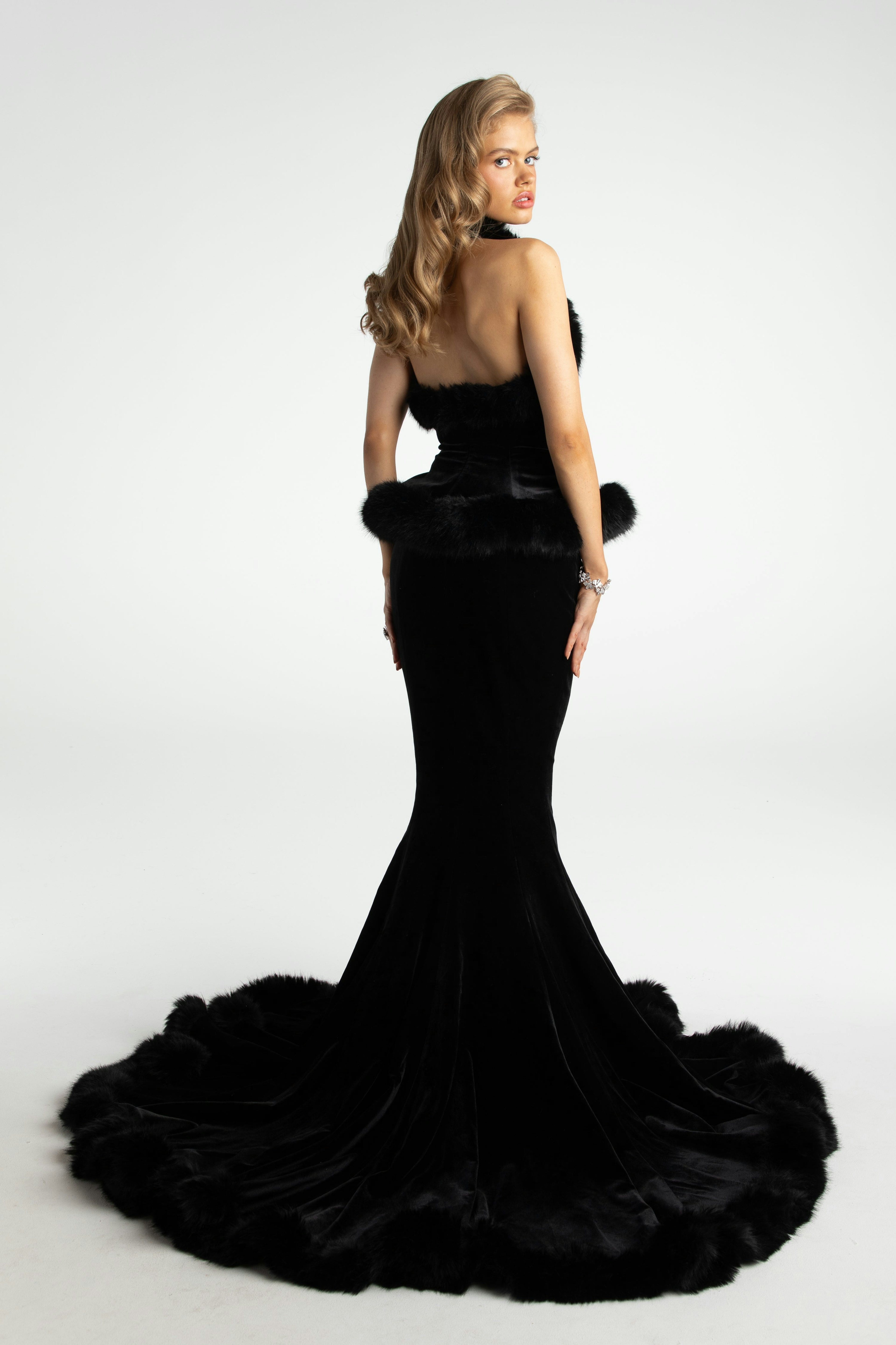 Corset Velvet made of black velvet - Mathilde