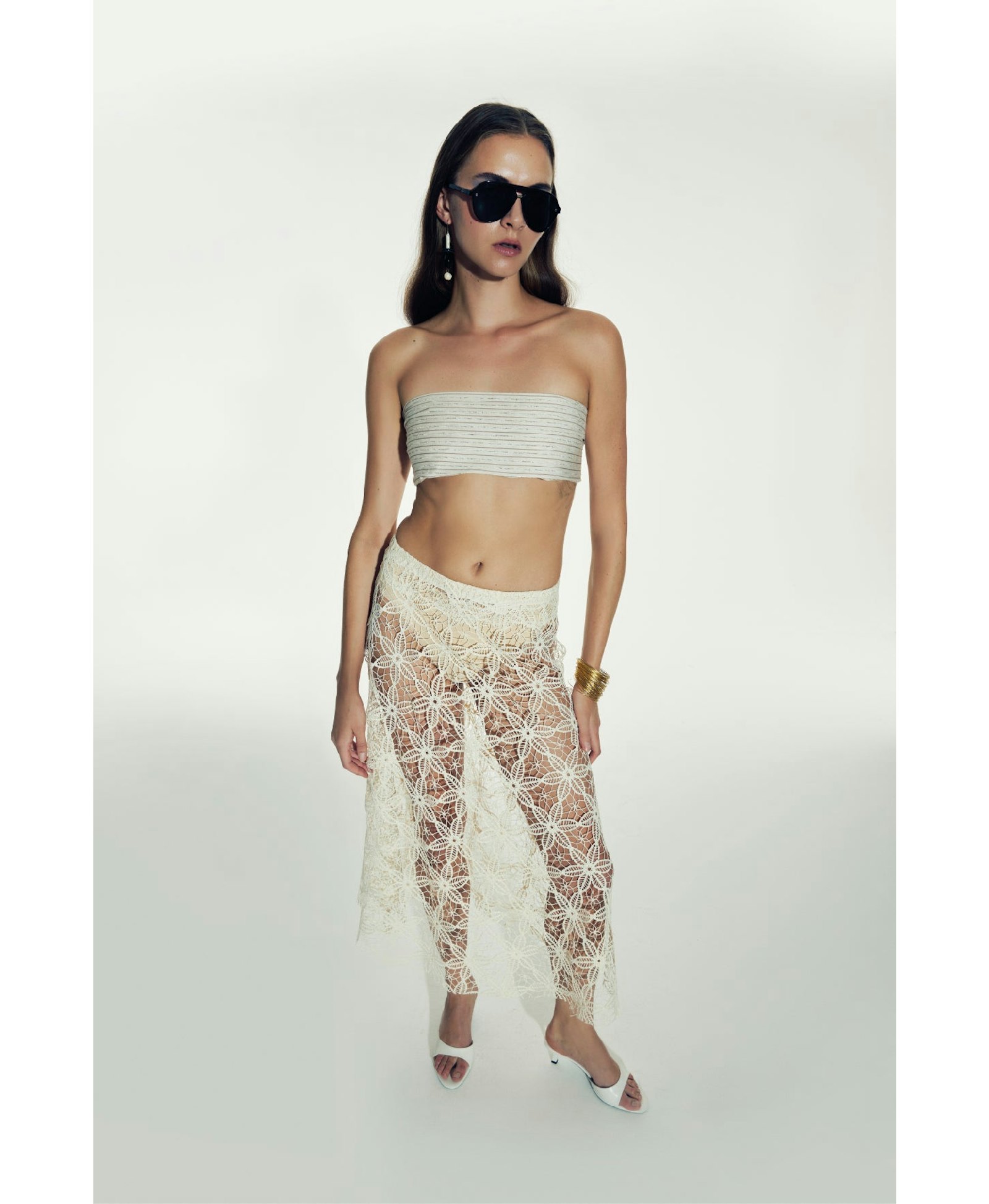 Clea Crochet Midi Skirt in Pear Sorbet made by Nazli Ceren