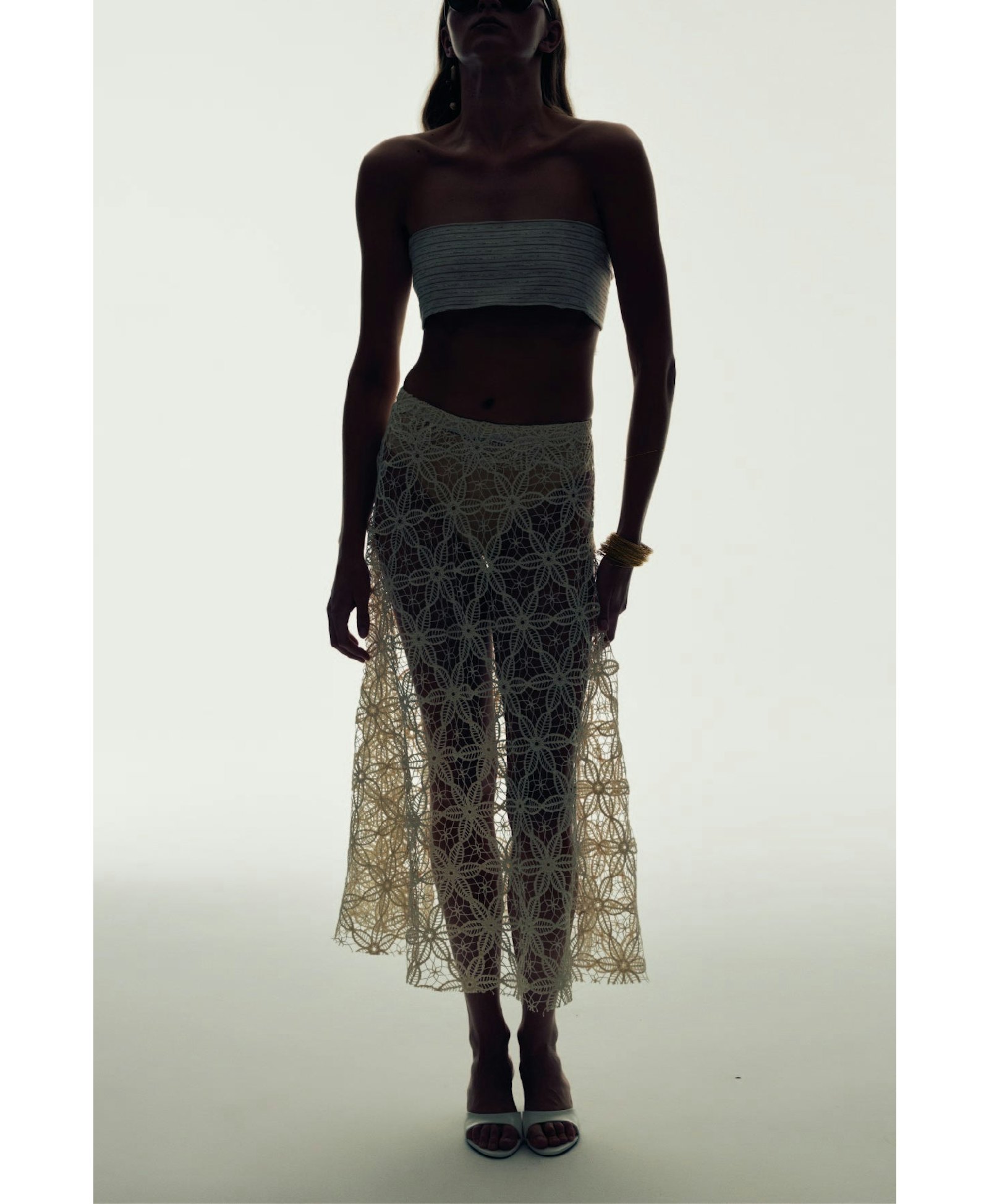 Clea Crochet Midi Skirt in Pear Sorbet made by Nazli Ceren