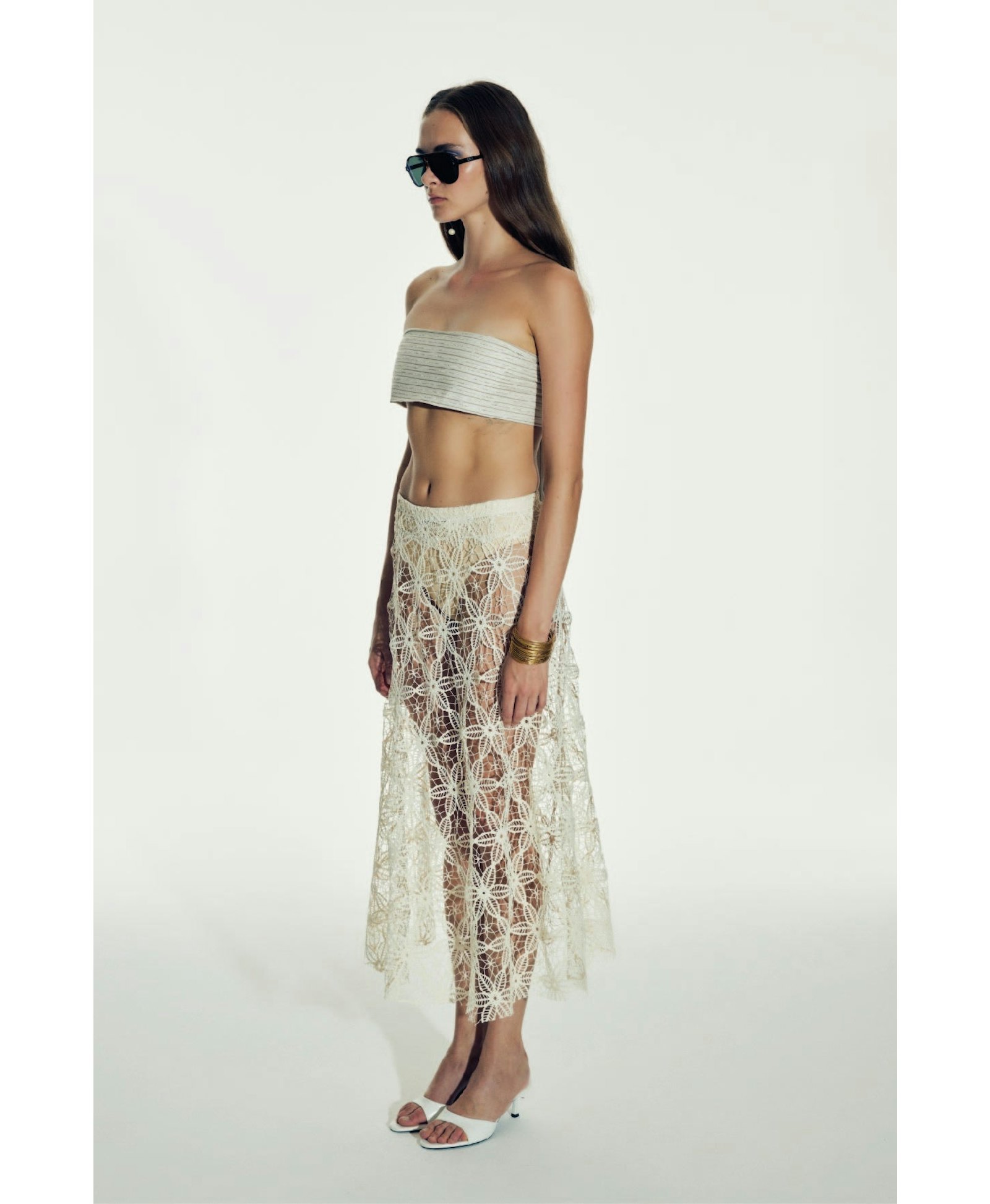 Clea Crochet Midi Skirt in Pear Sorbet made by Nazli Ceren