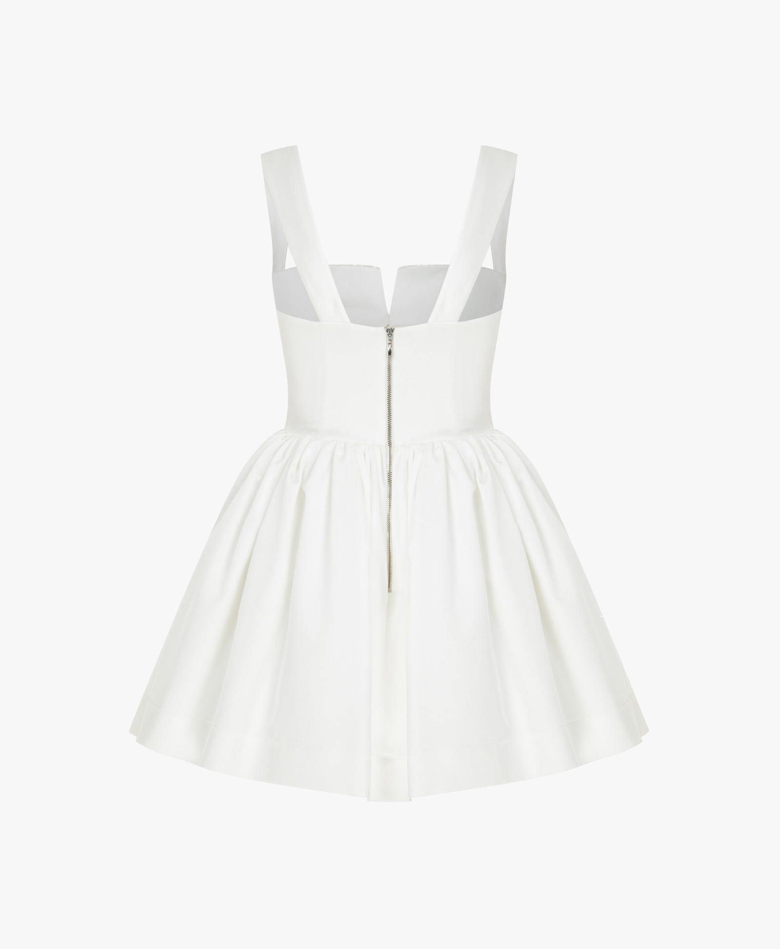 Leanne Satin Mini Dress in Lily White made by Nazli Ceren