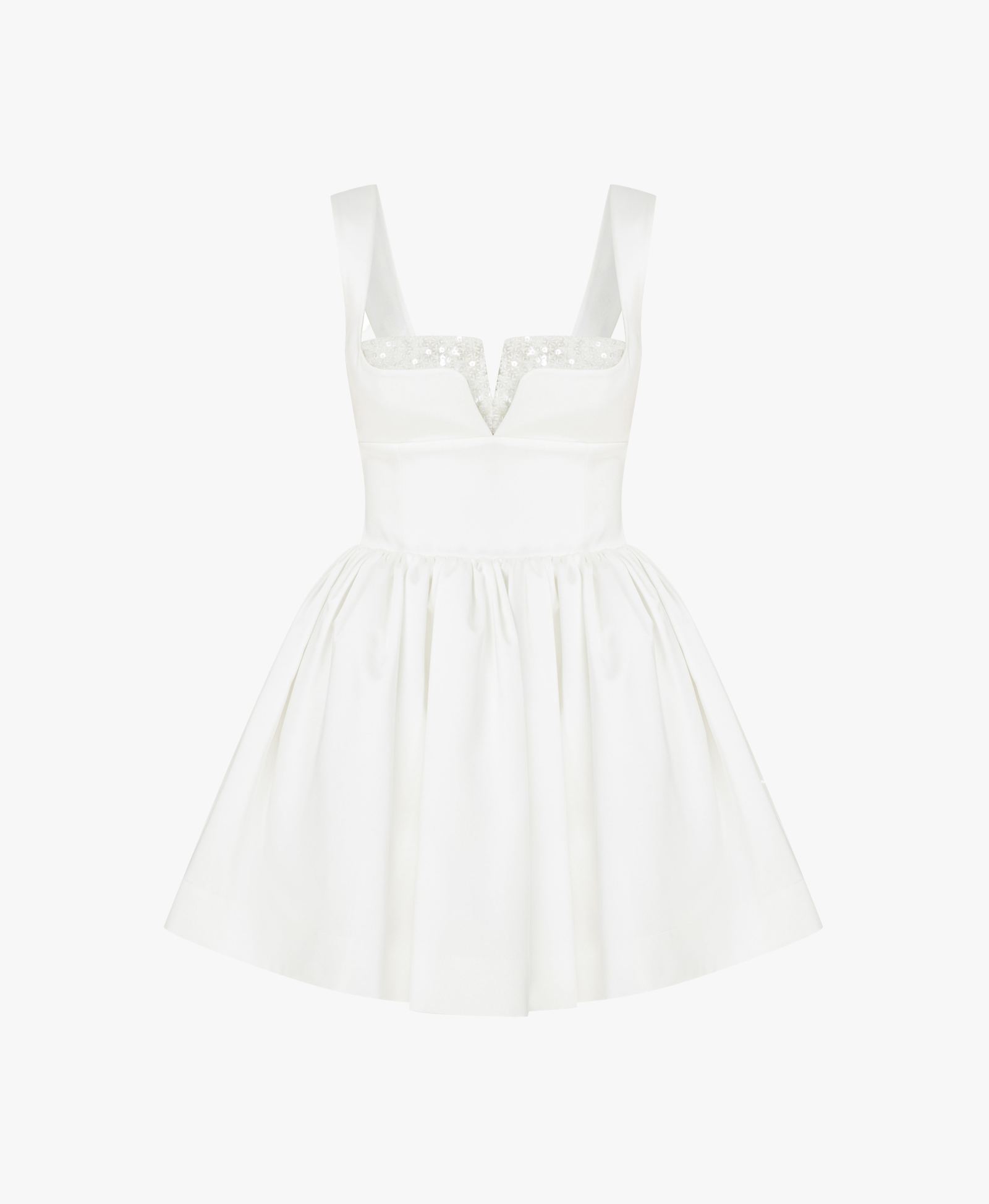 Leanne Satin Mini Dress in Lily White made by Nazli Ceren