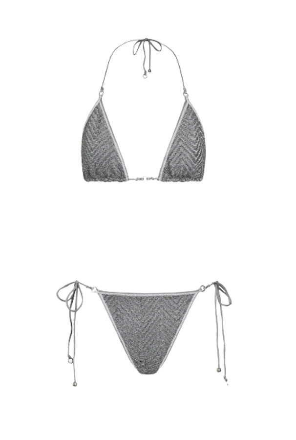 Hanne Bloch Silver Knit Triangle Bikini