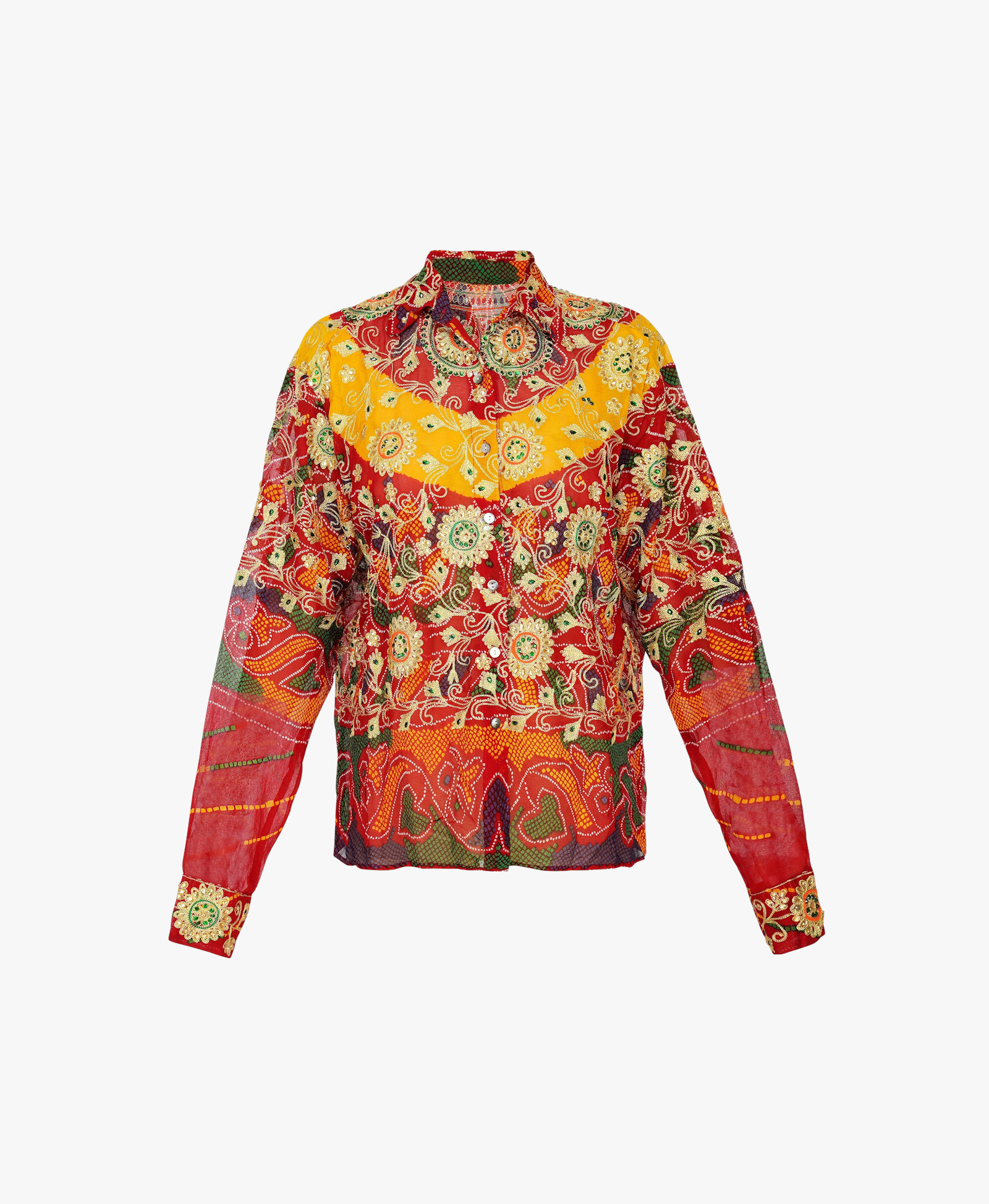 Upcycled Odhni Embroidered Shirt made by Szabo Sihag