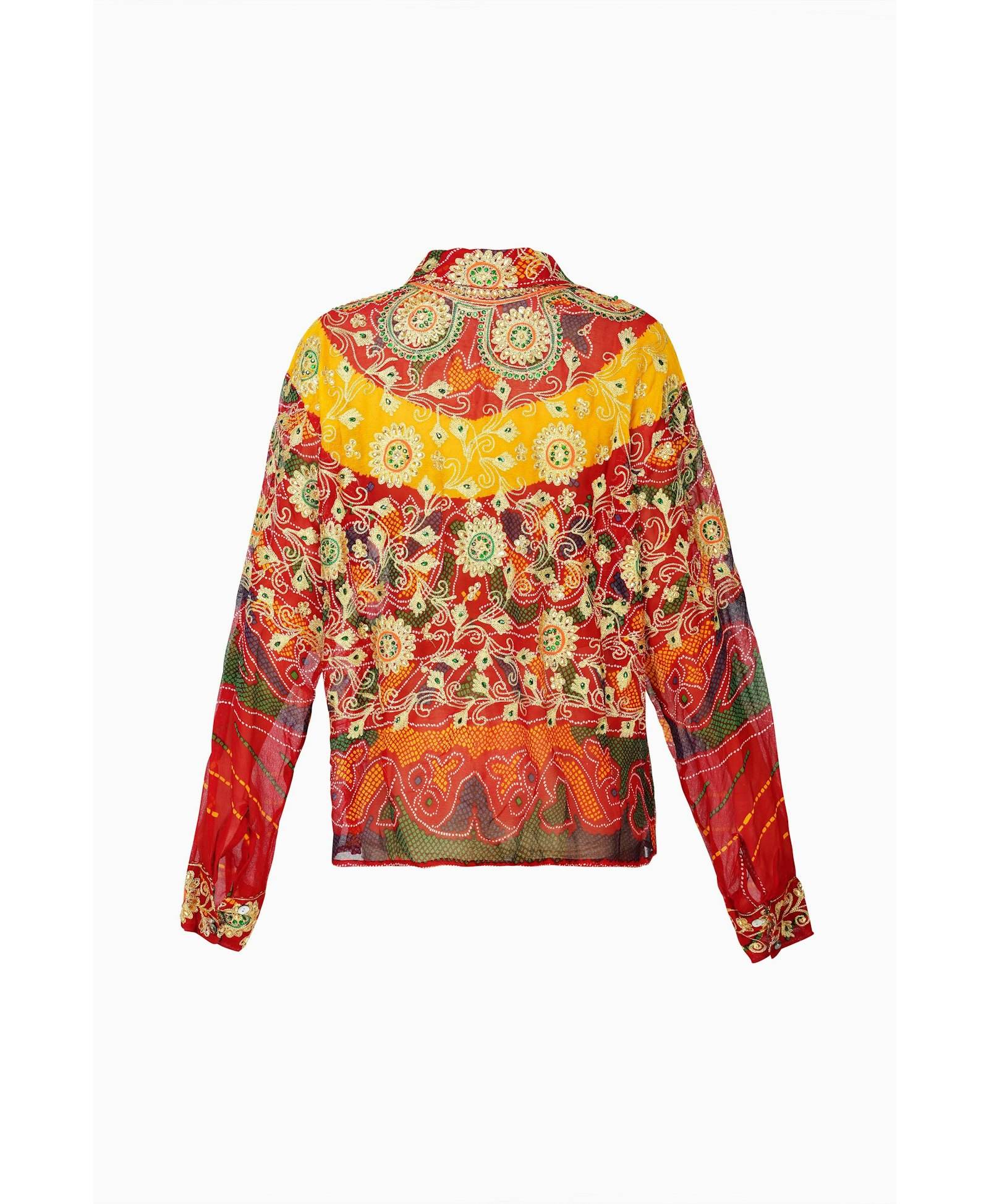 Upcycled Odhni Embroidered Shirt made by Szabo Sihag