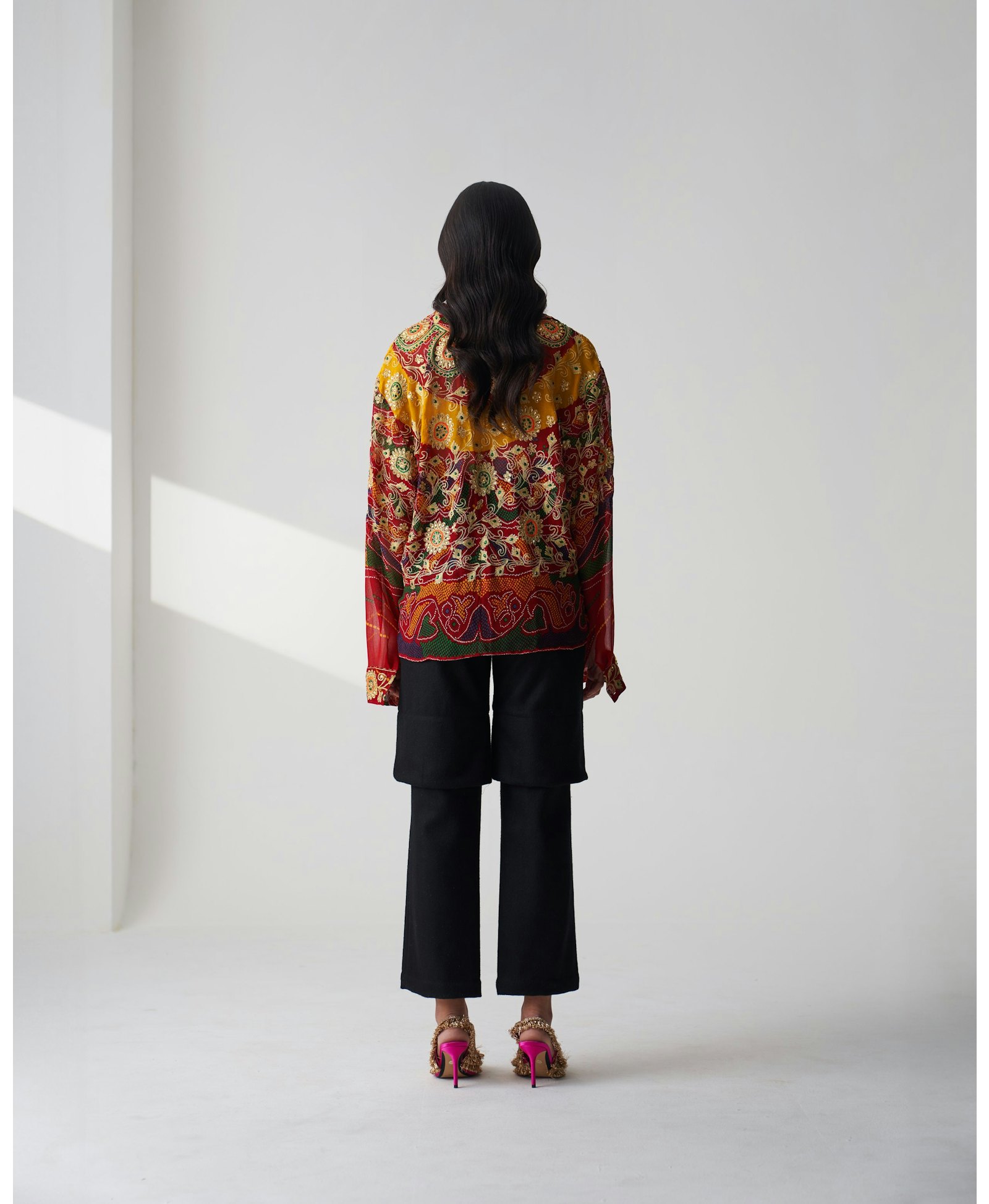 Upcycled Odhni Embroidered Shirt made by Szabo Sihag