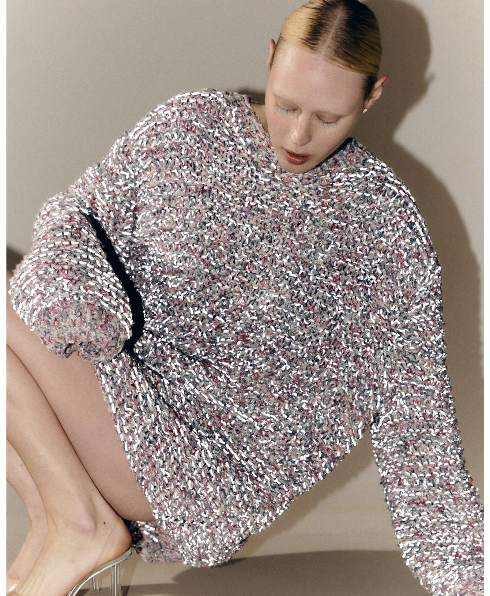 Reflective couture sweater made by KNITEL