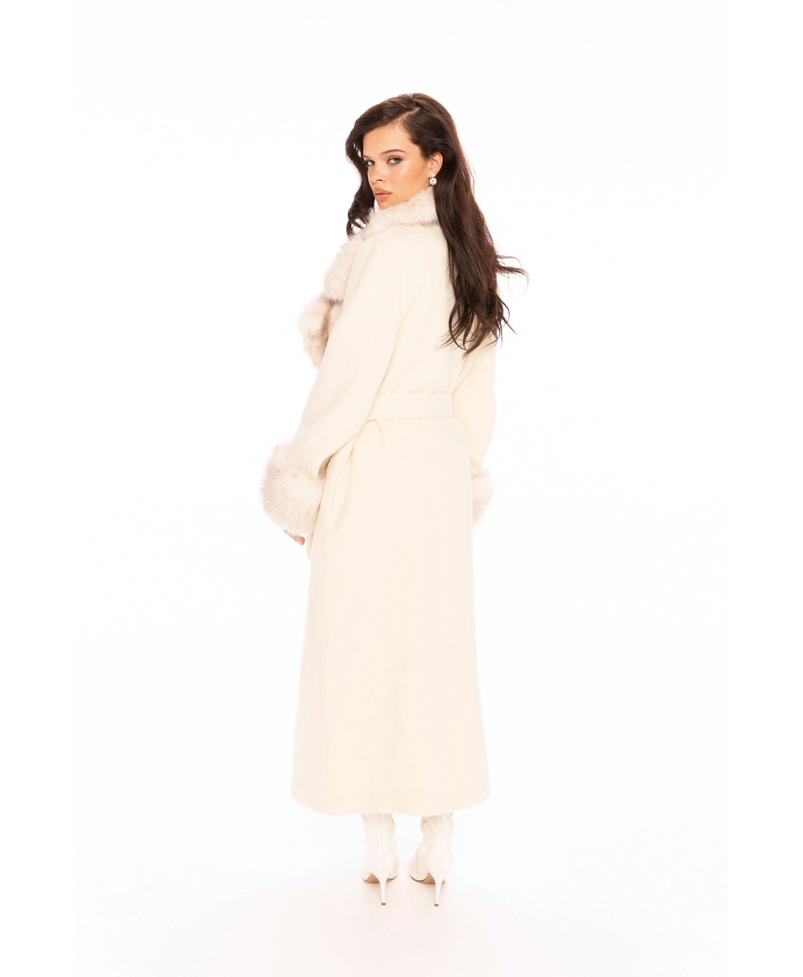 Adriana Faux Fur Coat (Off-white) made by Nana Jacqueline