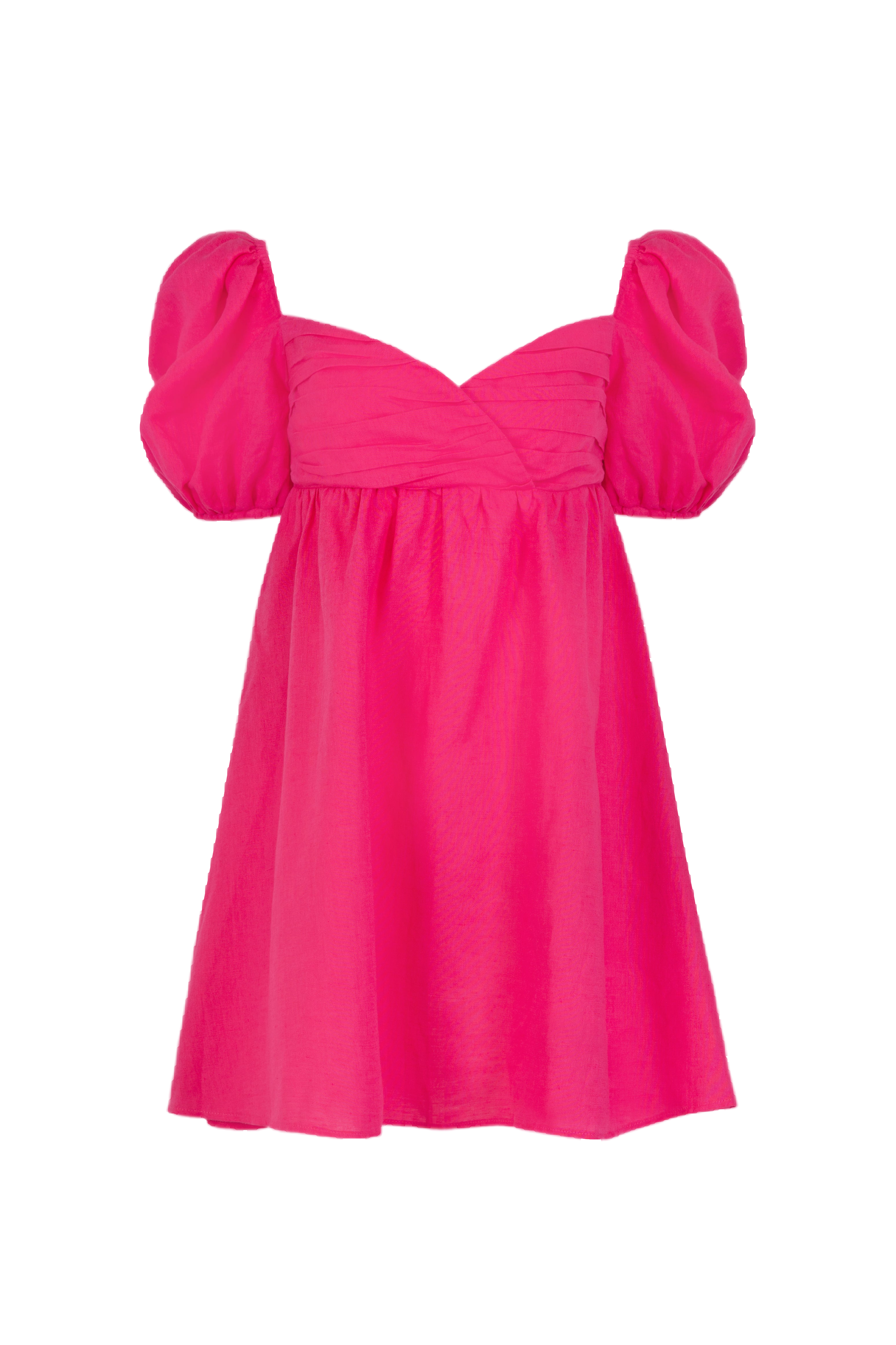 Jaaf Gathered Mini Dress In Hot Pink In Red