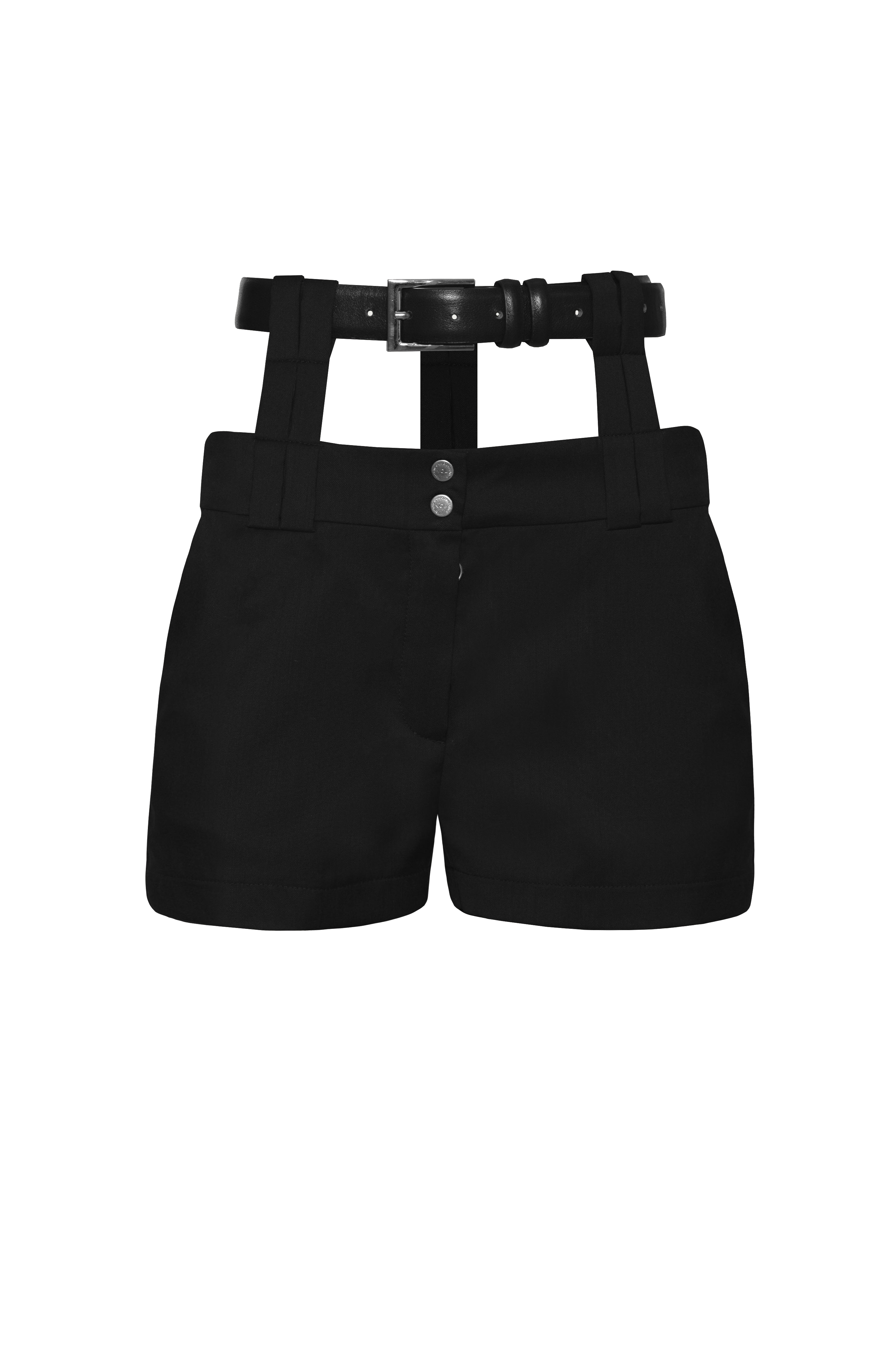 Shop Vestiaire D'un Oiseau Libre Suspended Waistband Shorts In Black