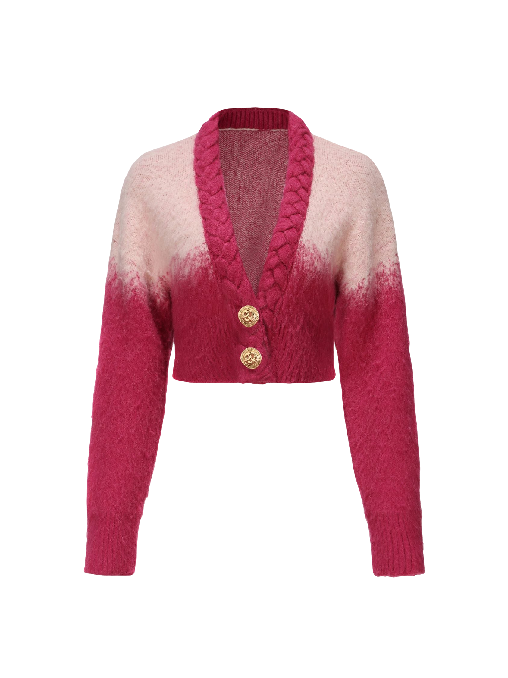 Nana Jacqueline Daphne Diamond Knit Crop Cardigan (pink)