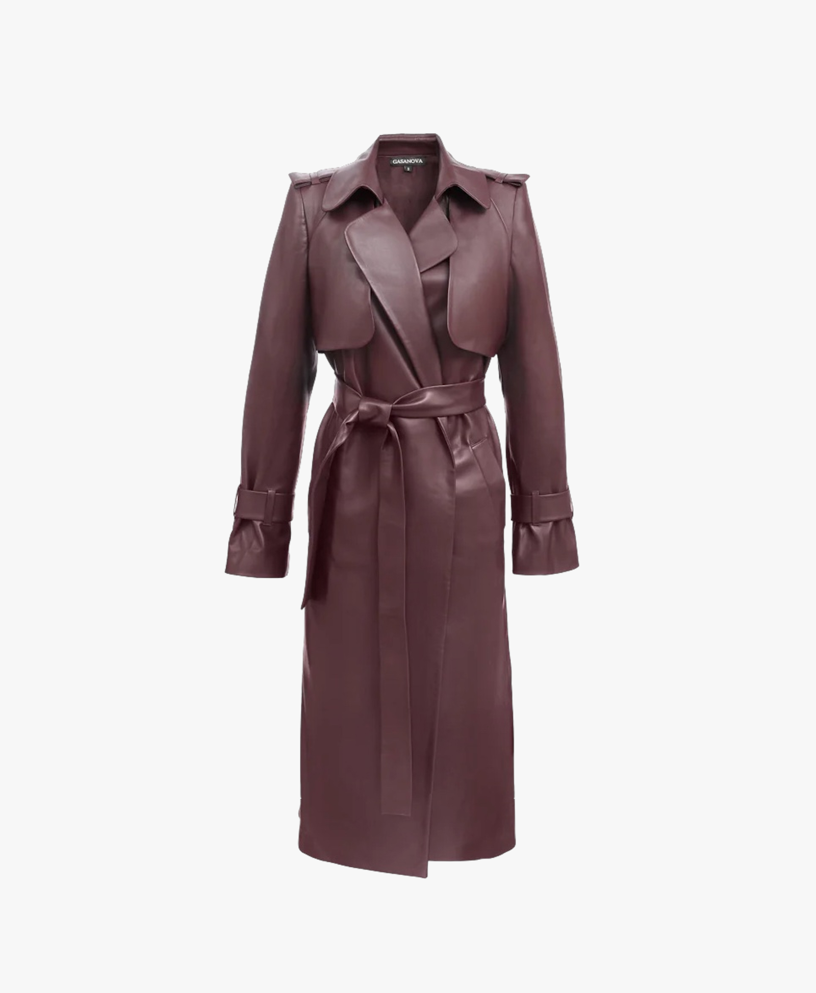 Eco-leather Trench in Firebrick made by Gasanova