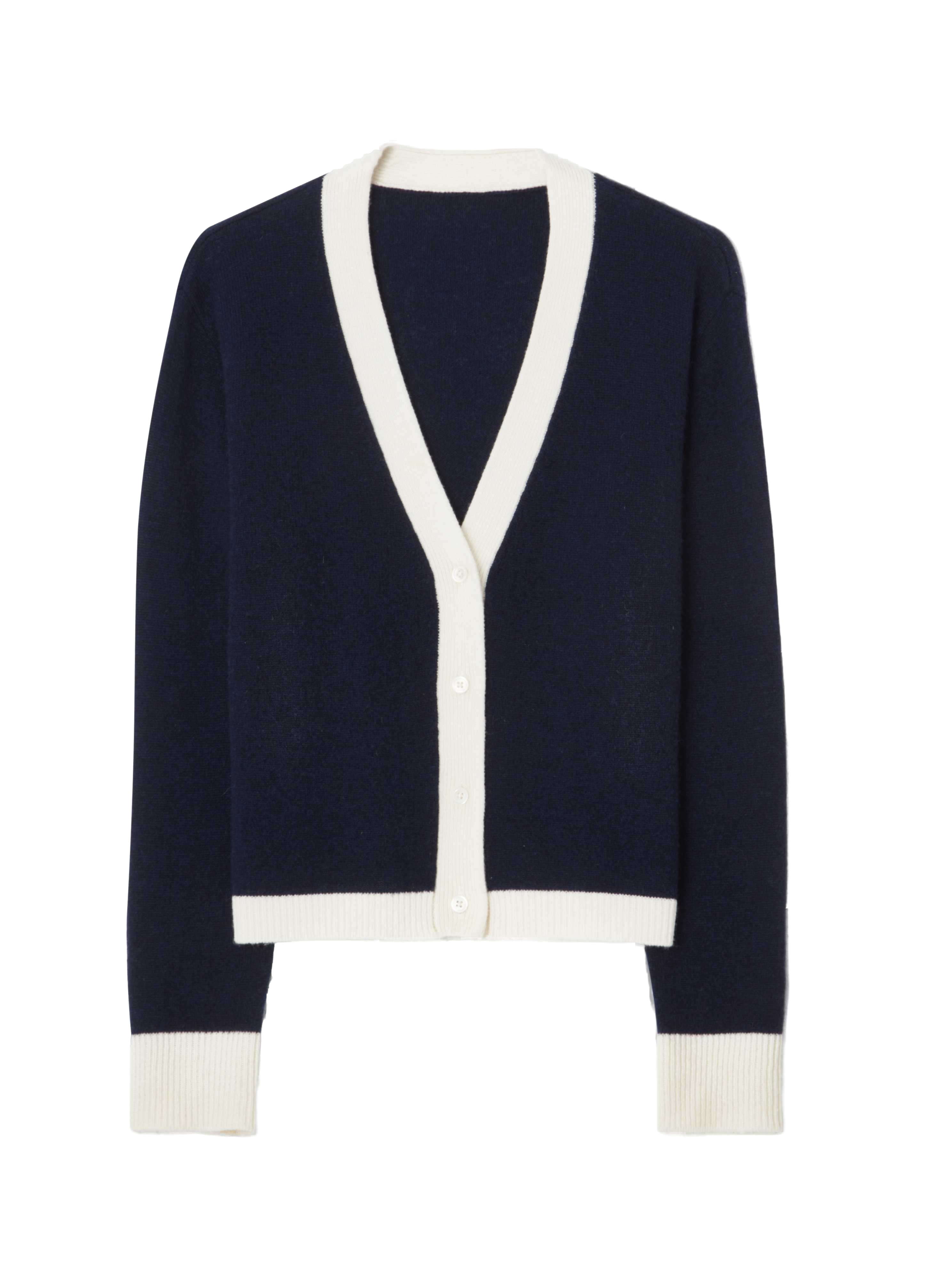 Cloeys Colourblock Cardigan Blue & White