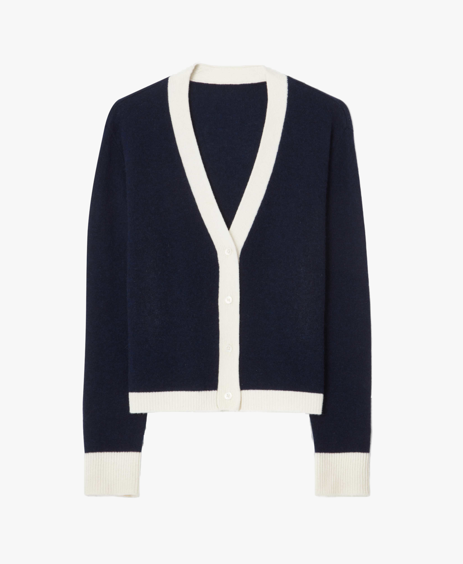 Colourblock Cardigan Blue & White made by CLOEYS