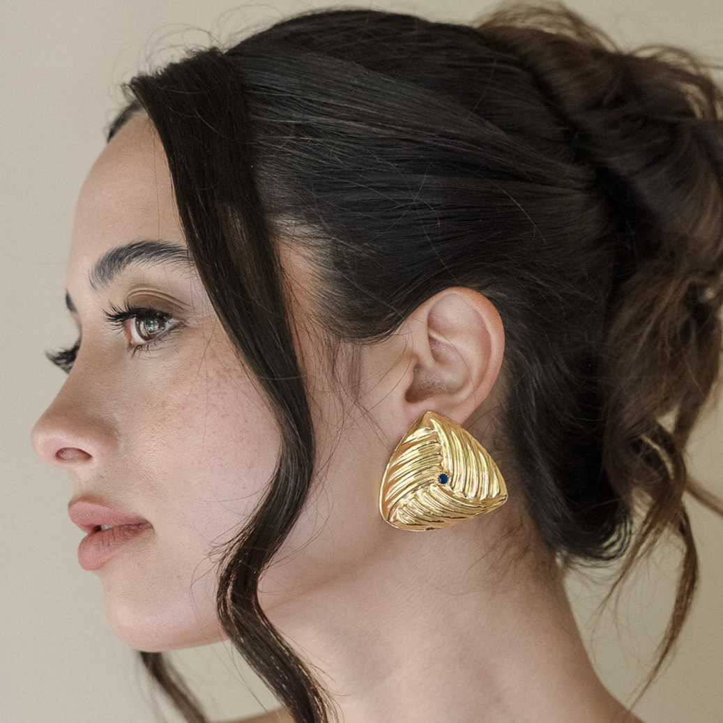 Shop Zepplin The Label Melody Earrings In Yellow