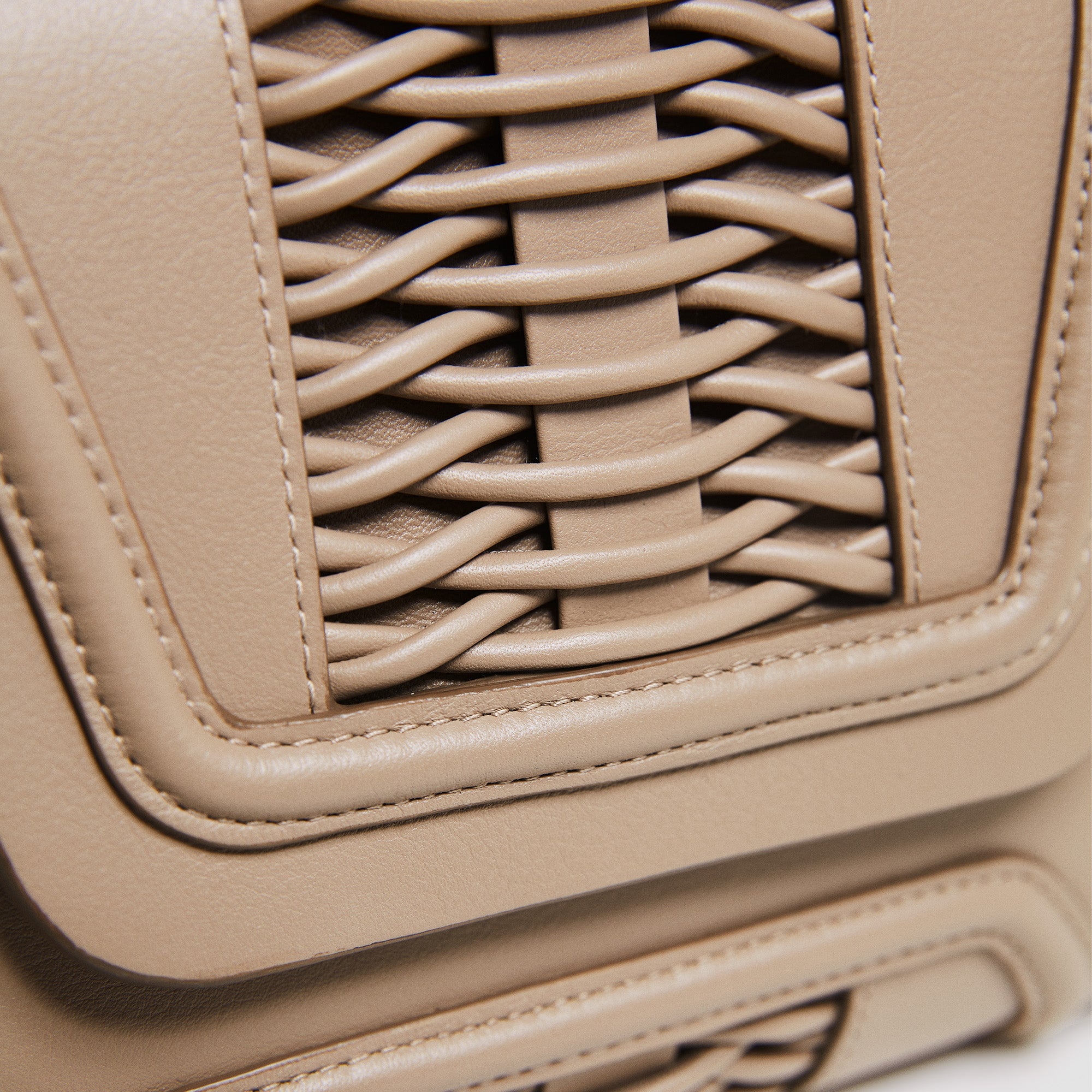 Mini Giovanna taupe braided clutch made by Yliana Yepez