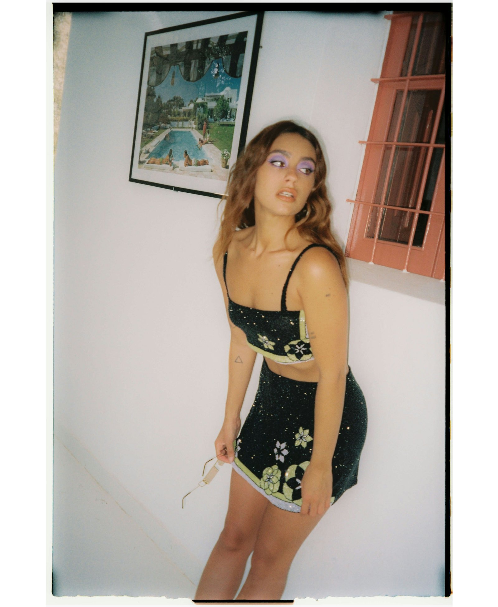 Mei Hand Embroidered Summer Co-ord Black in Black made by Oceanus Swimwear