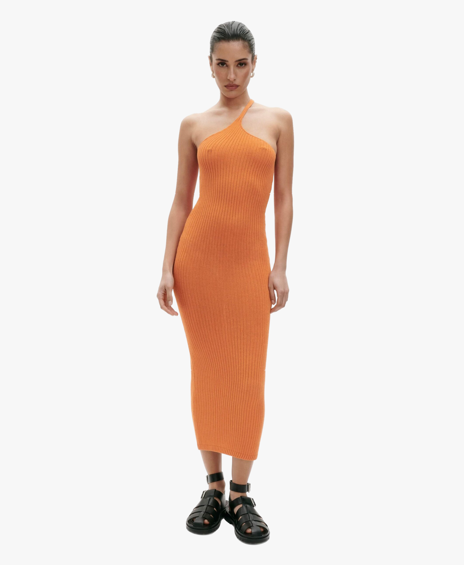 ORANGE KNITTED DRESS made by BENU Studio
