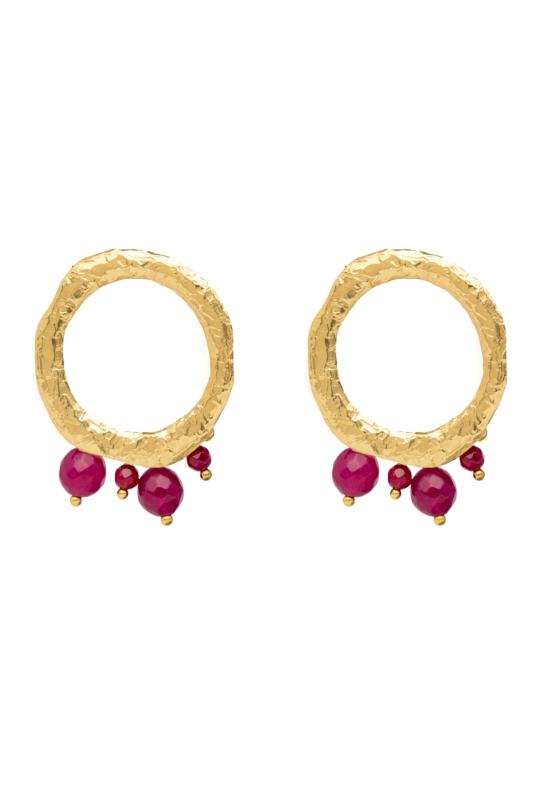 Lavani Jewels Adara Fuchsia Earrings In Gold