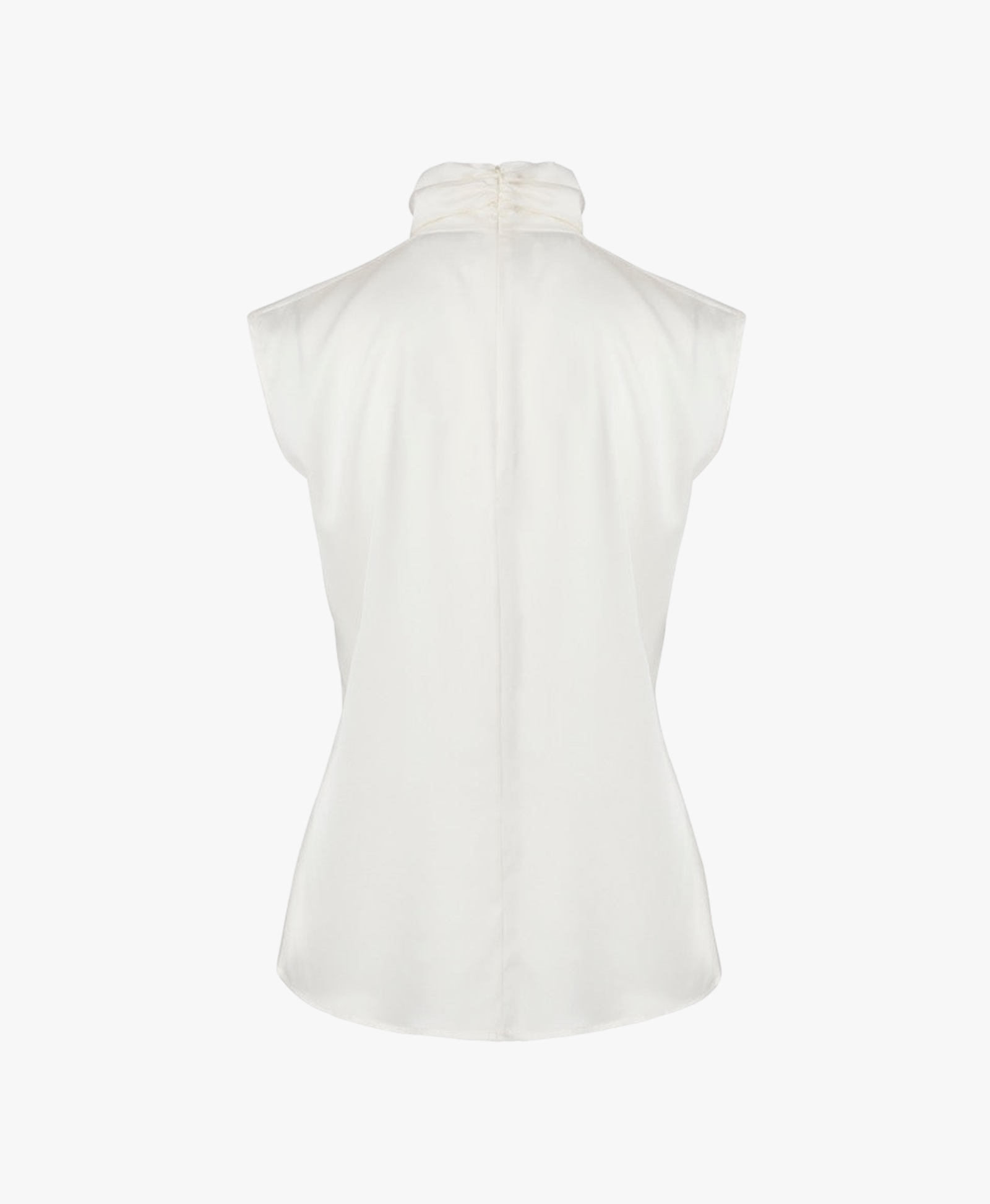 Draped Silk Turtleneck Blouse Ivory made by Vesna W