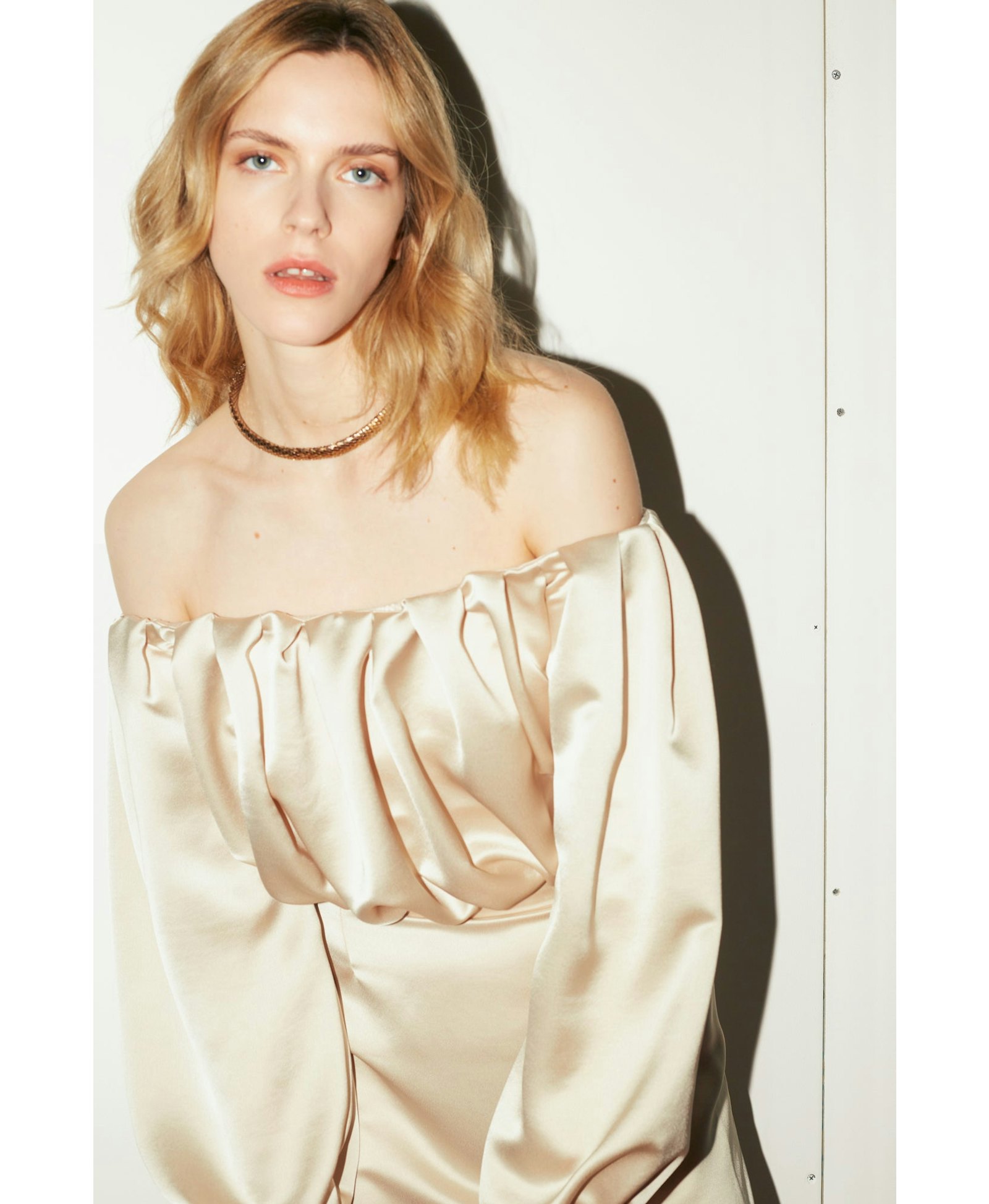 ALICE beige long off shoulder dress in Beige made by UNDRESS