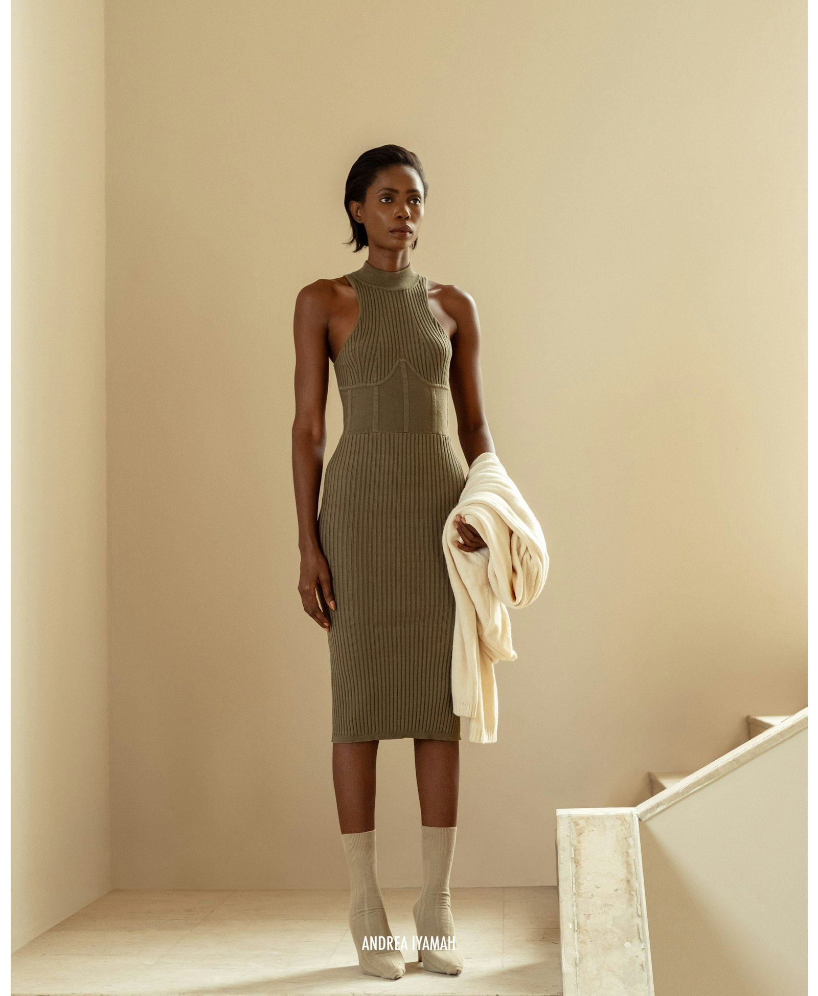NESI JADE KNIT MIDI DRESS made by Andrea Iyamah