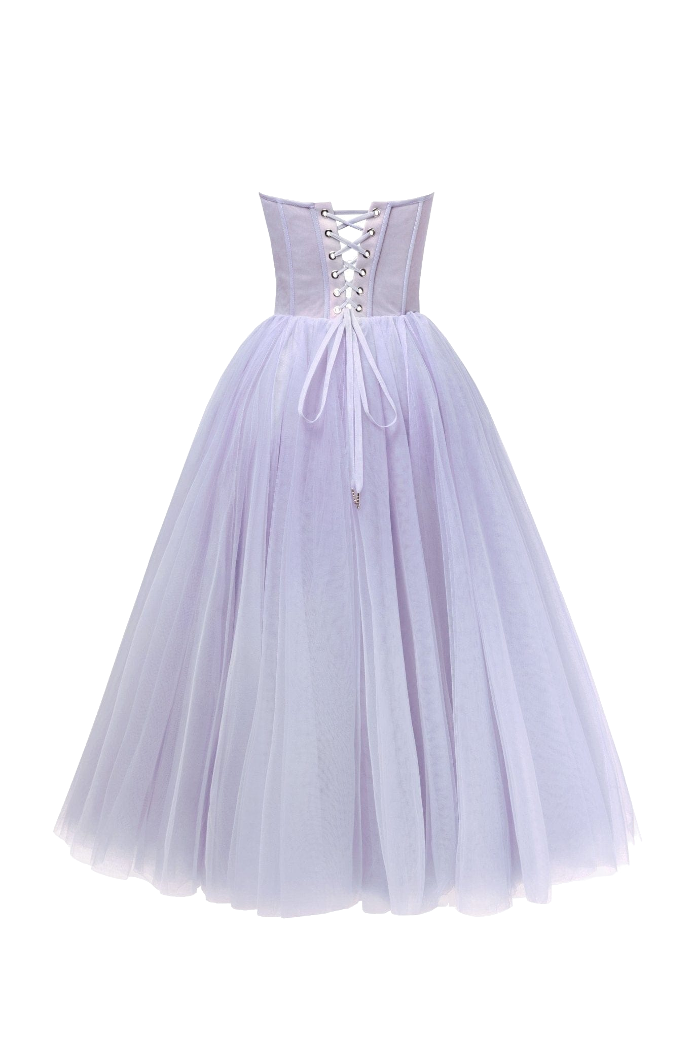 Shop Milla Lavender Strapless Puffy Midi Tulle Dress In Purple