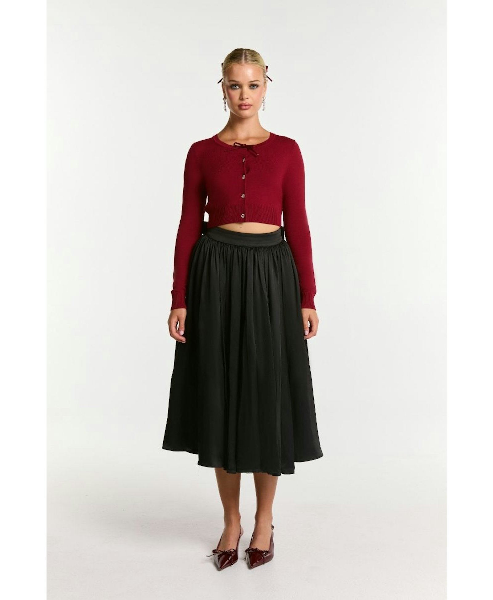 Audrina Cardigan (Red) made by Nana Jacqueline