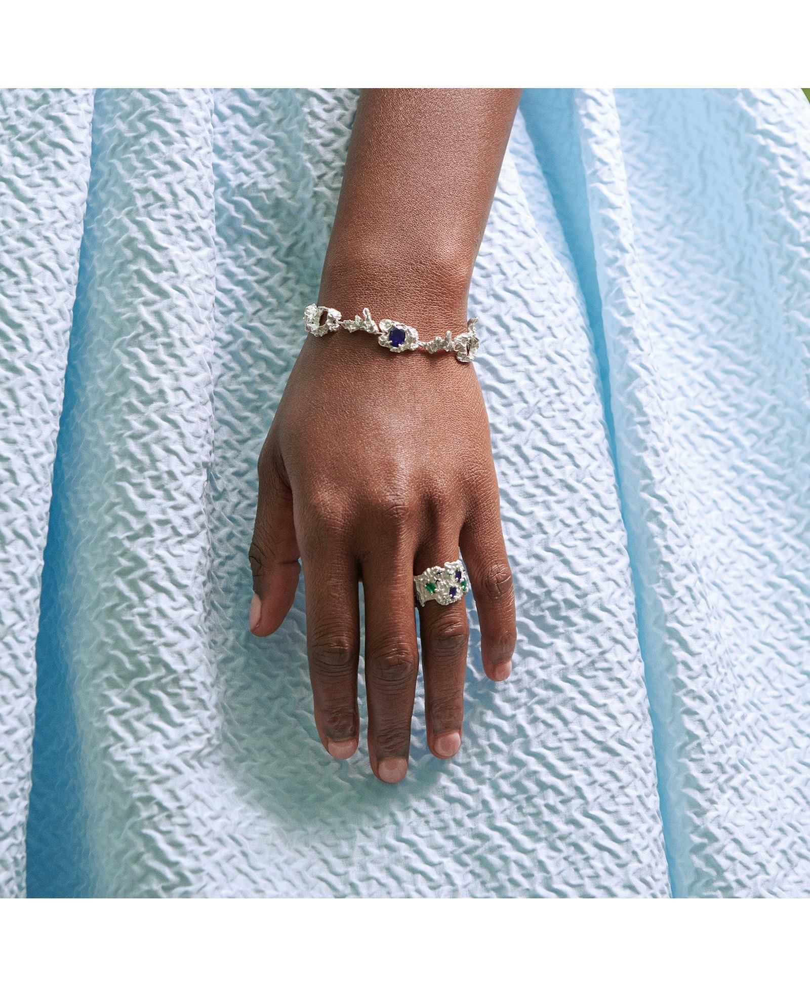 Hira Sapphire Argenti Bracelet made by Loveness Lee