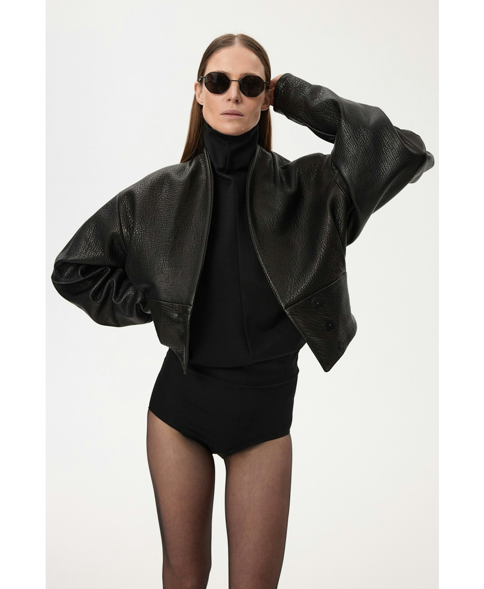 Short Leather Jacket made by YAVORSKA