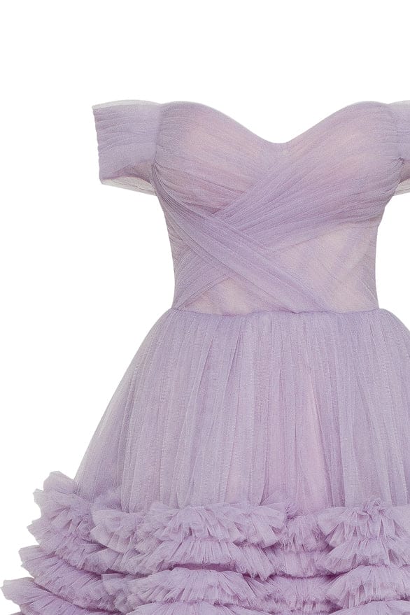 Shop Milla Ultra Puffy Prom Maxi Dress In Purple