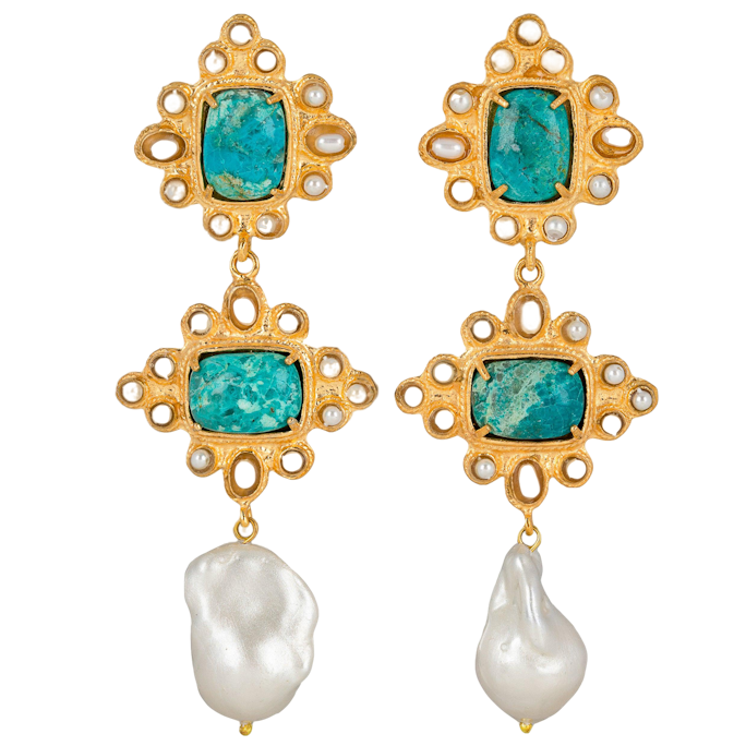 Christie Nicolaides Graciela Earrings Turquoise In Blue