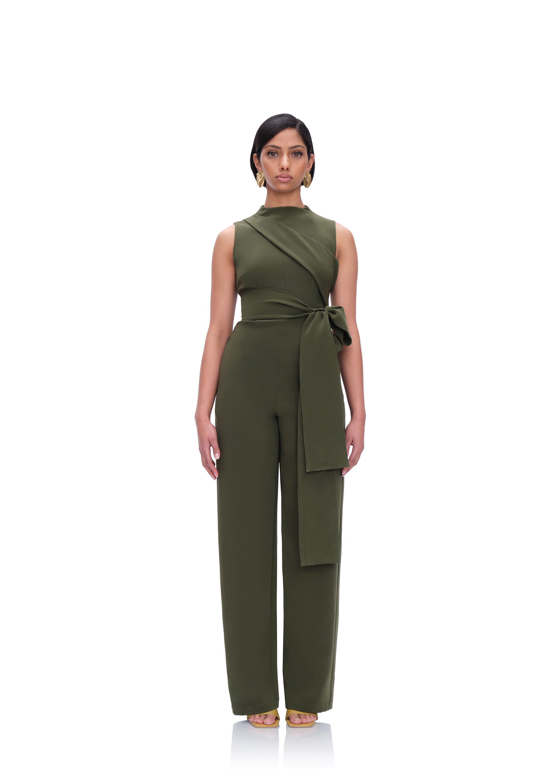 Shop Andrea Iyamah Edar Jumpsuit In Mocha