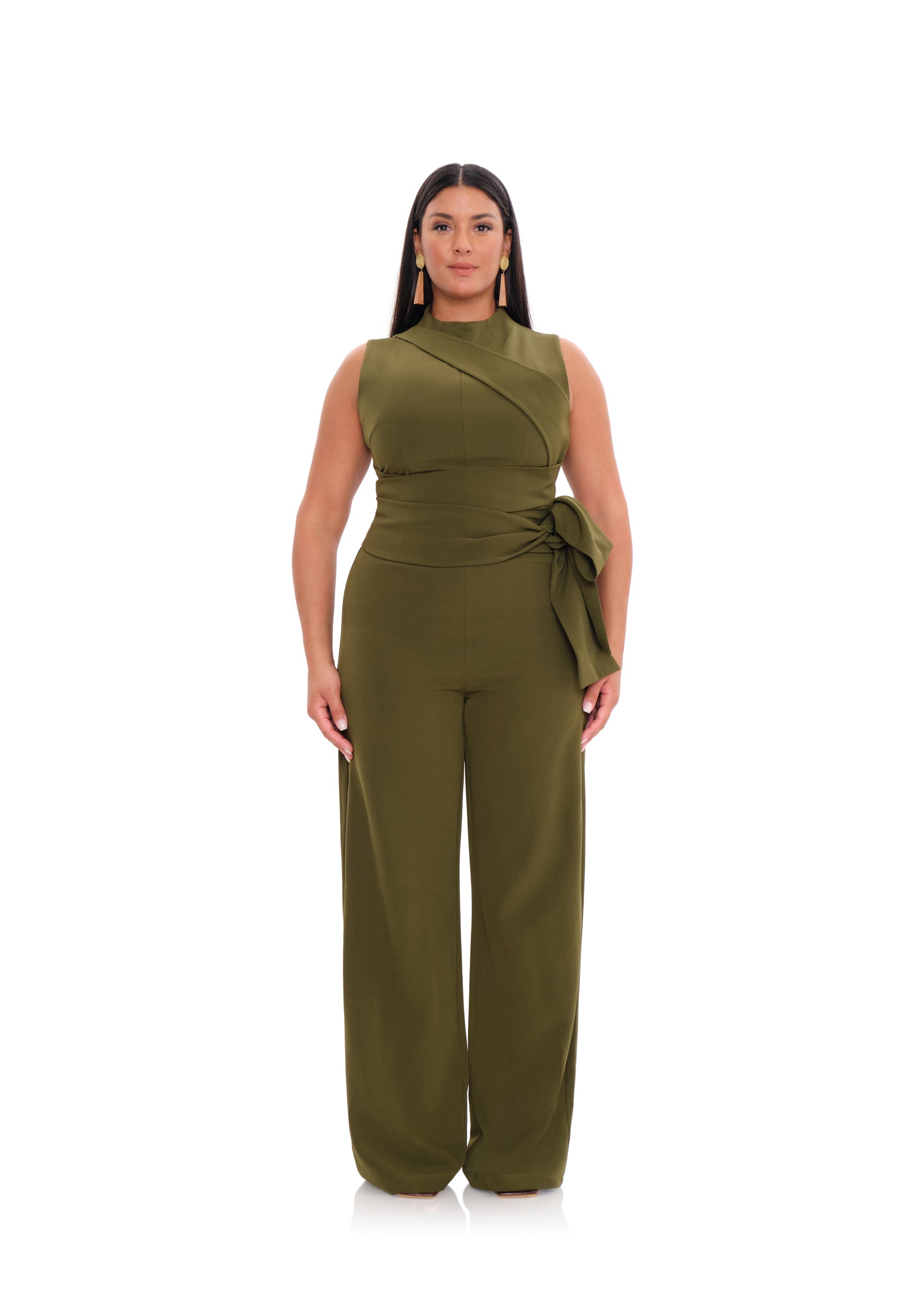 Shop Andrea Iyamah Edar Jumpsuit In Mocha