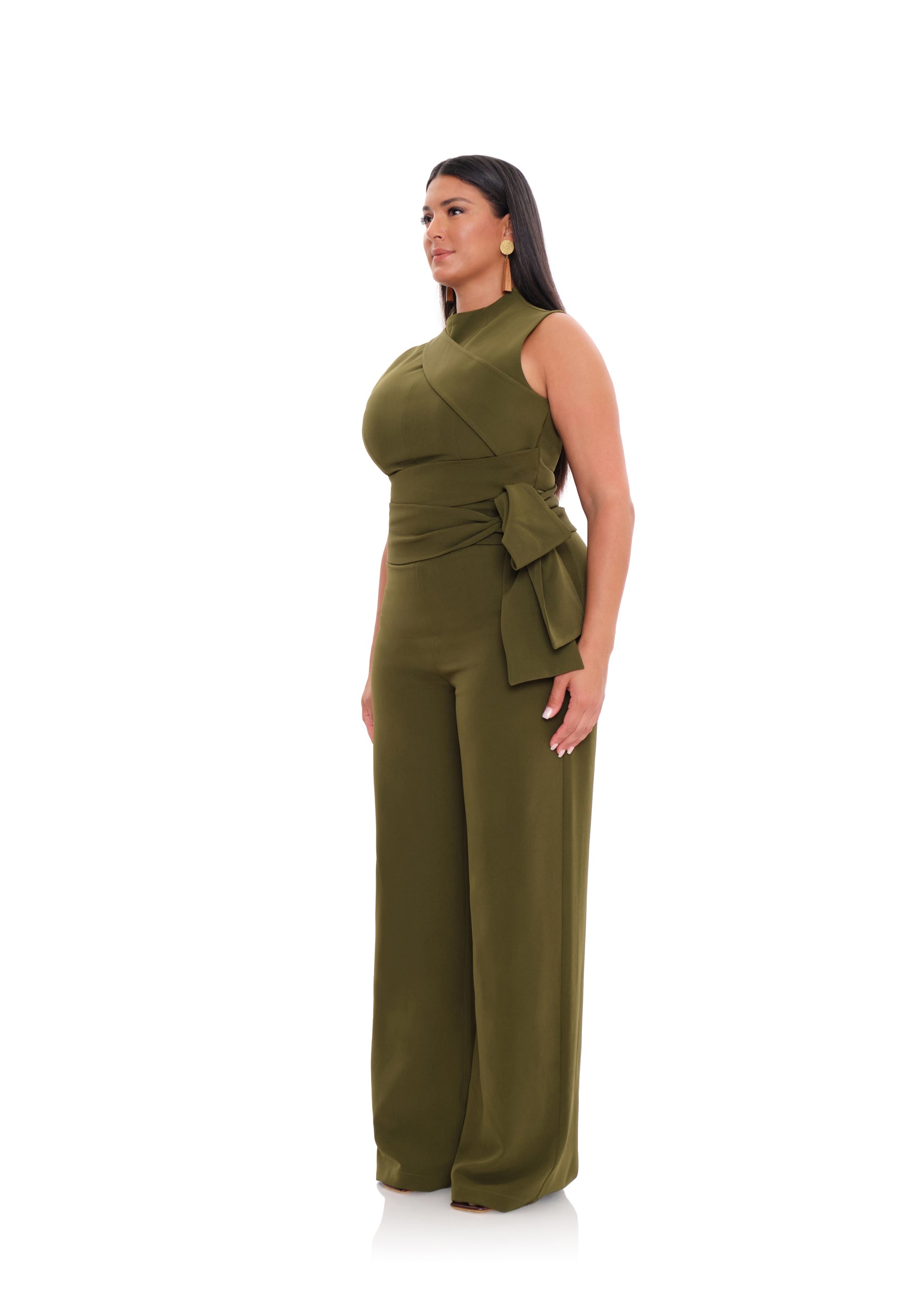 Shop Andrea Iyamah Edar Jumpsuit In Mocha