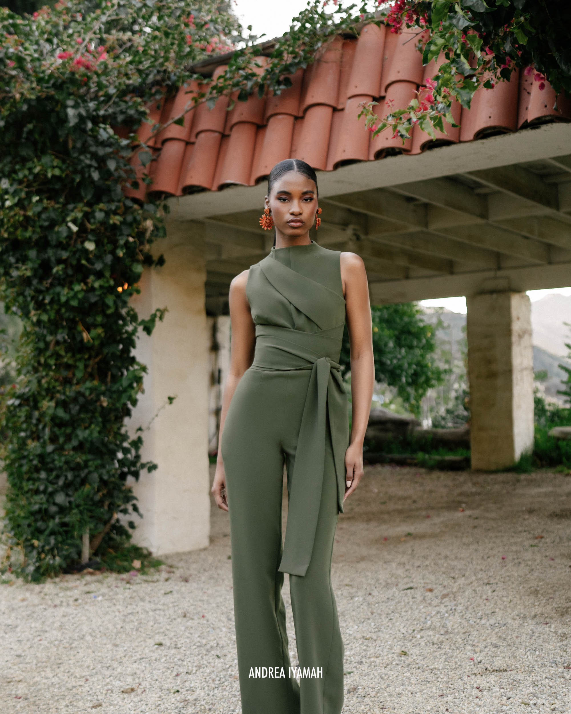 Shop Andrea Iyamah Edar Jumpsuit In Mocha