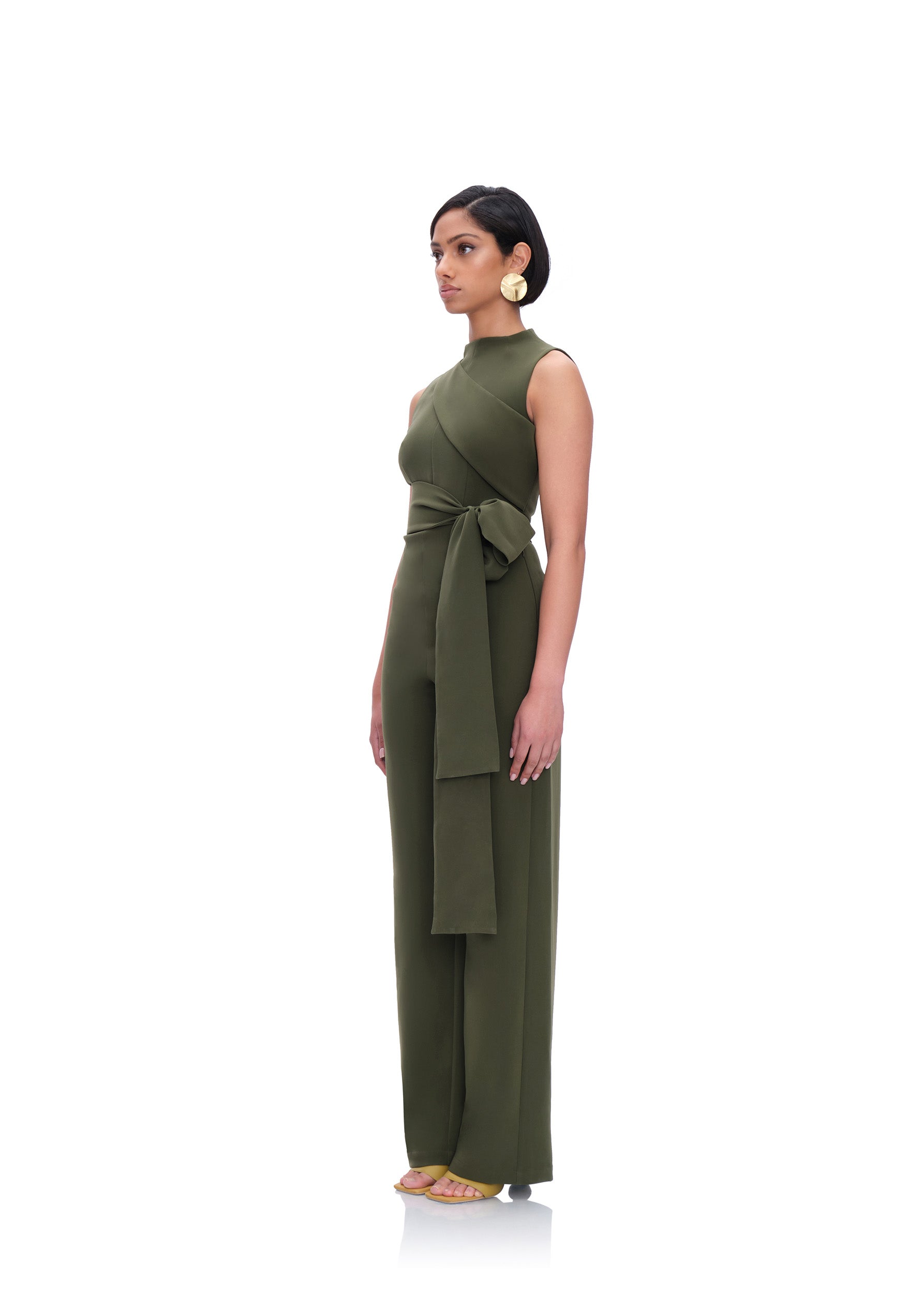 Shop Andrea Iyamah Edar Jumpsuit In Mocha