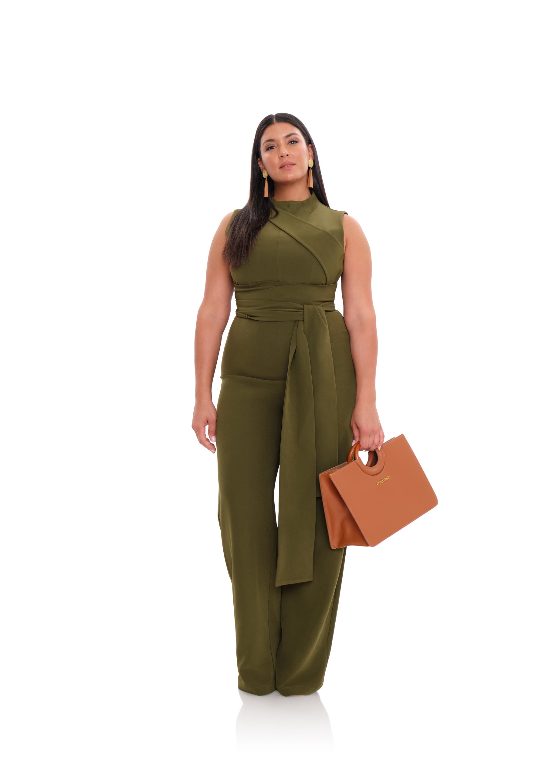 Shop Andrea Iyamah Edar Jumpsuit In Mocha