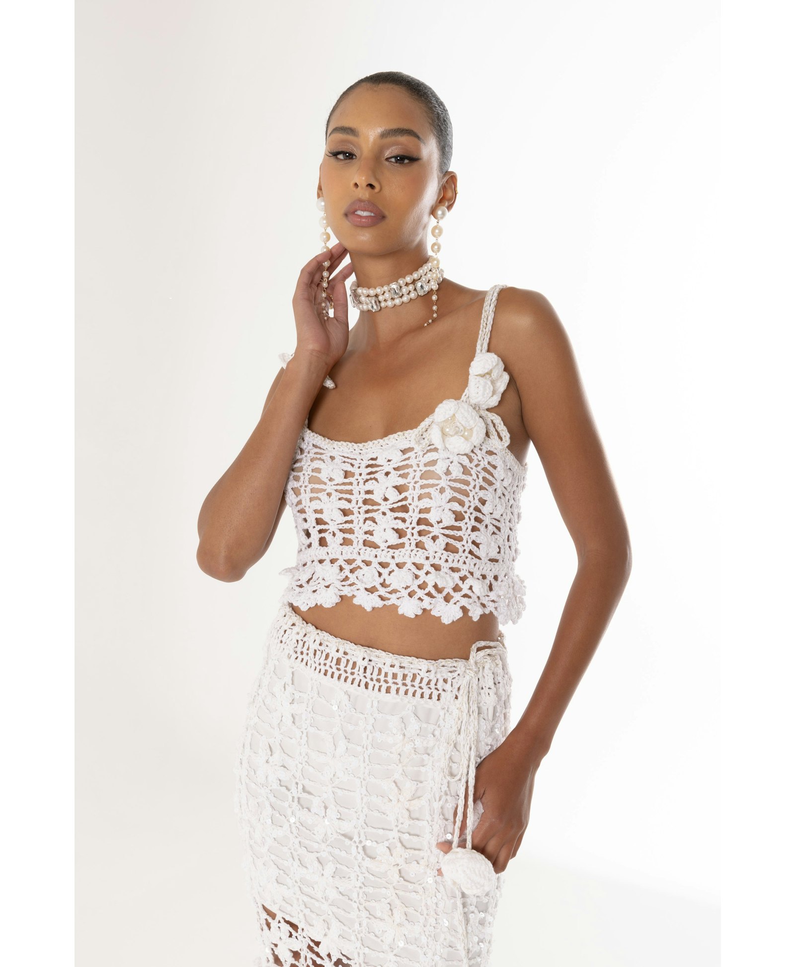 White Vanilla Handmade Crochet Skirt made by ANDREEVA