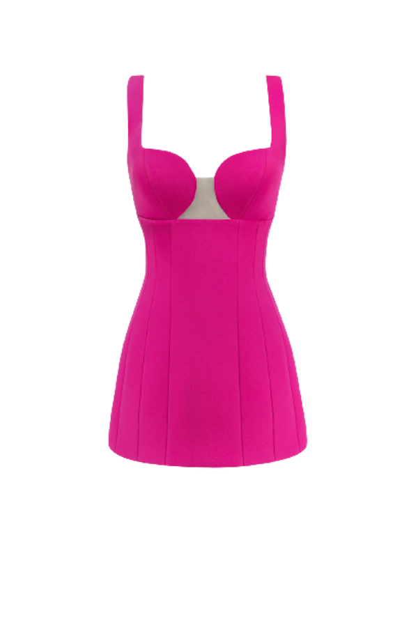 Millà Glossy Mini Dress In Pink With Cutouts