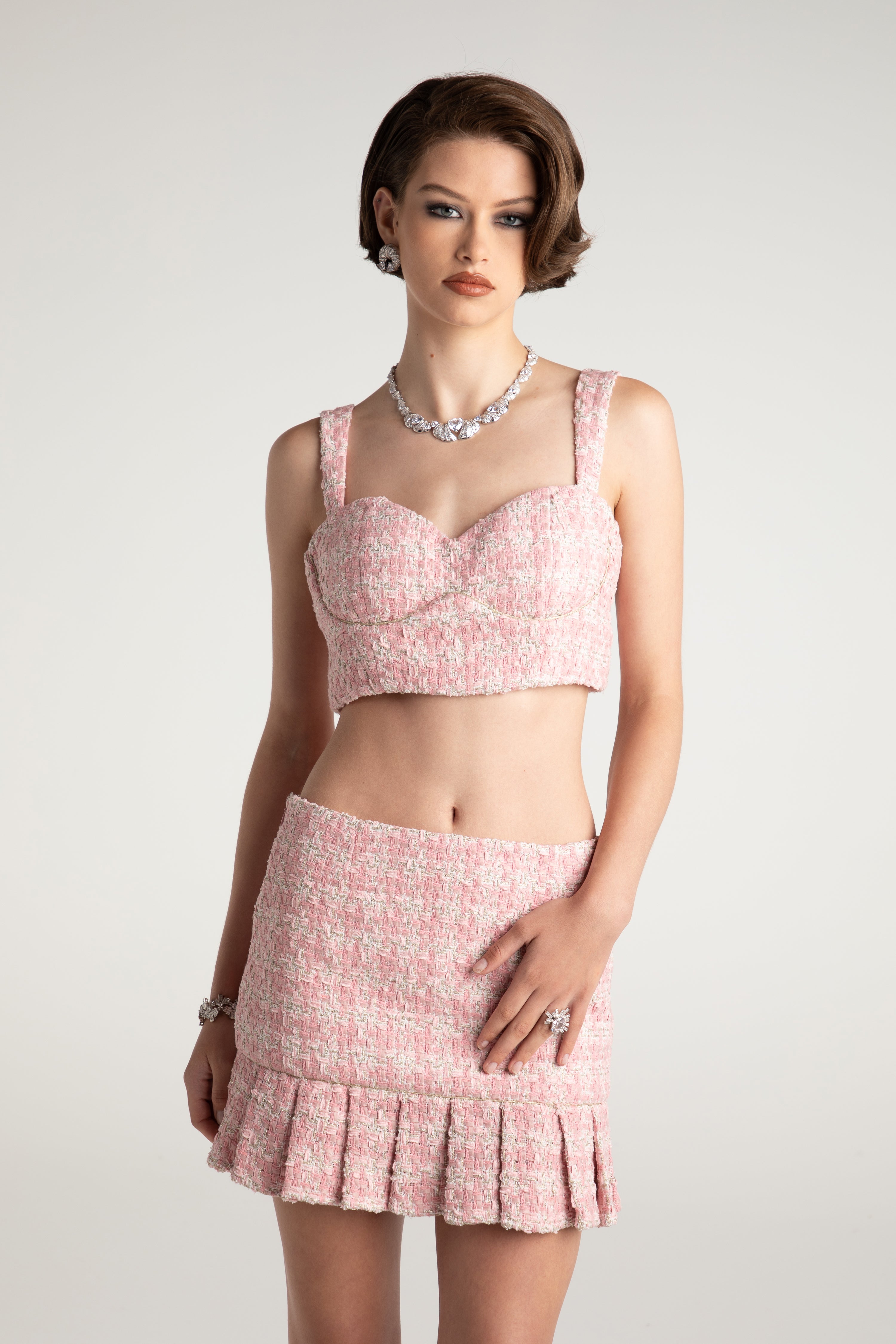 Shop Isabella Silk Intimates Set (Pink) (Final Sale) from Nana Jacqueline  at Seezona