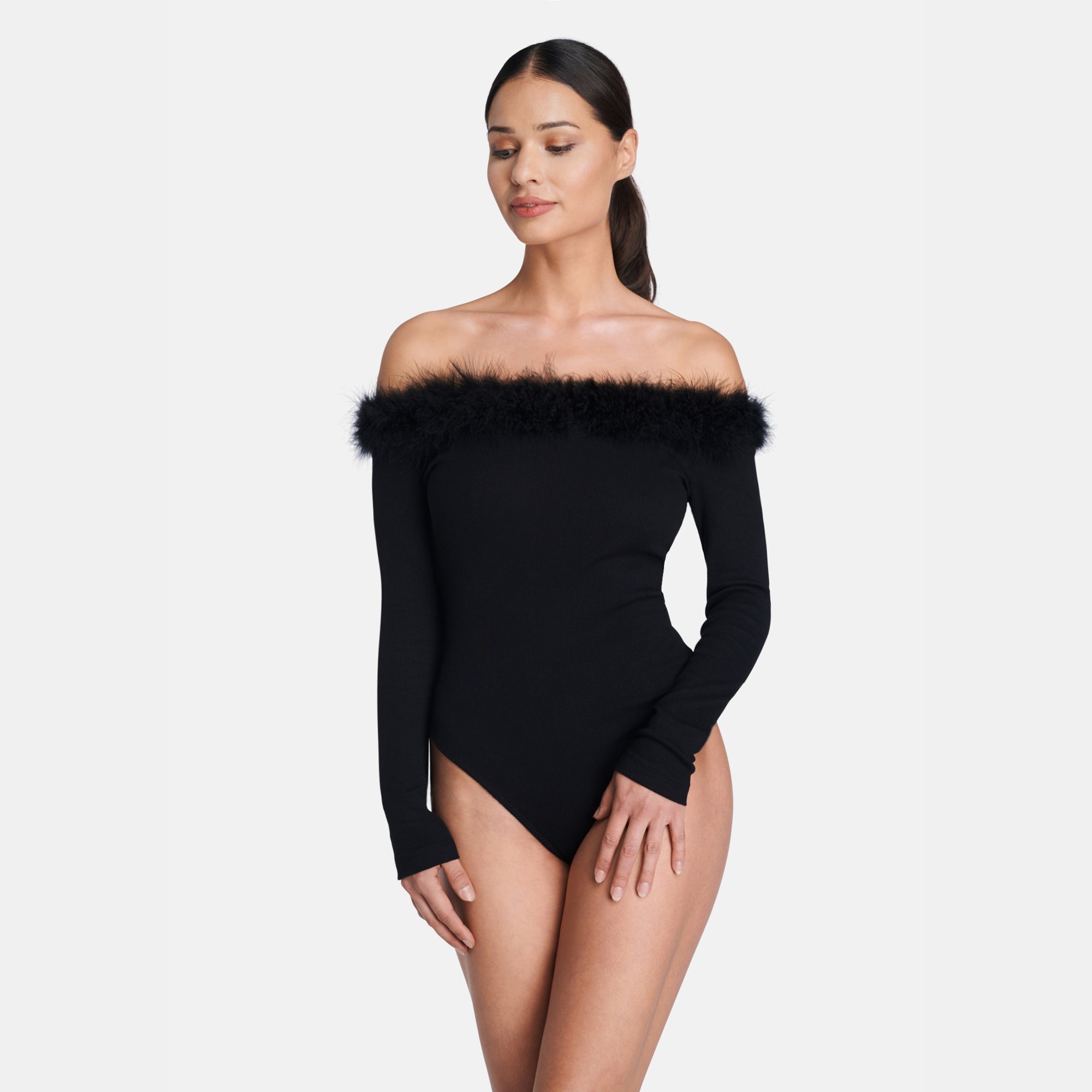 Shop Ow Collection Miranda Feather Bodysuit