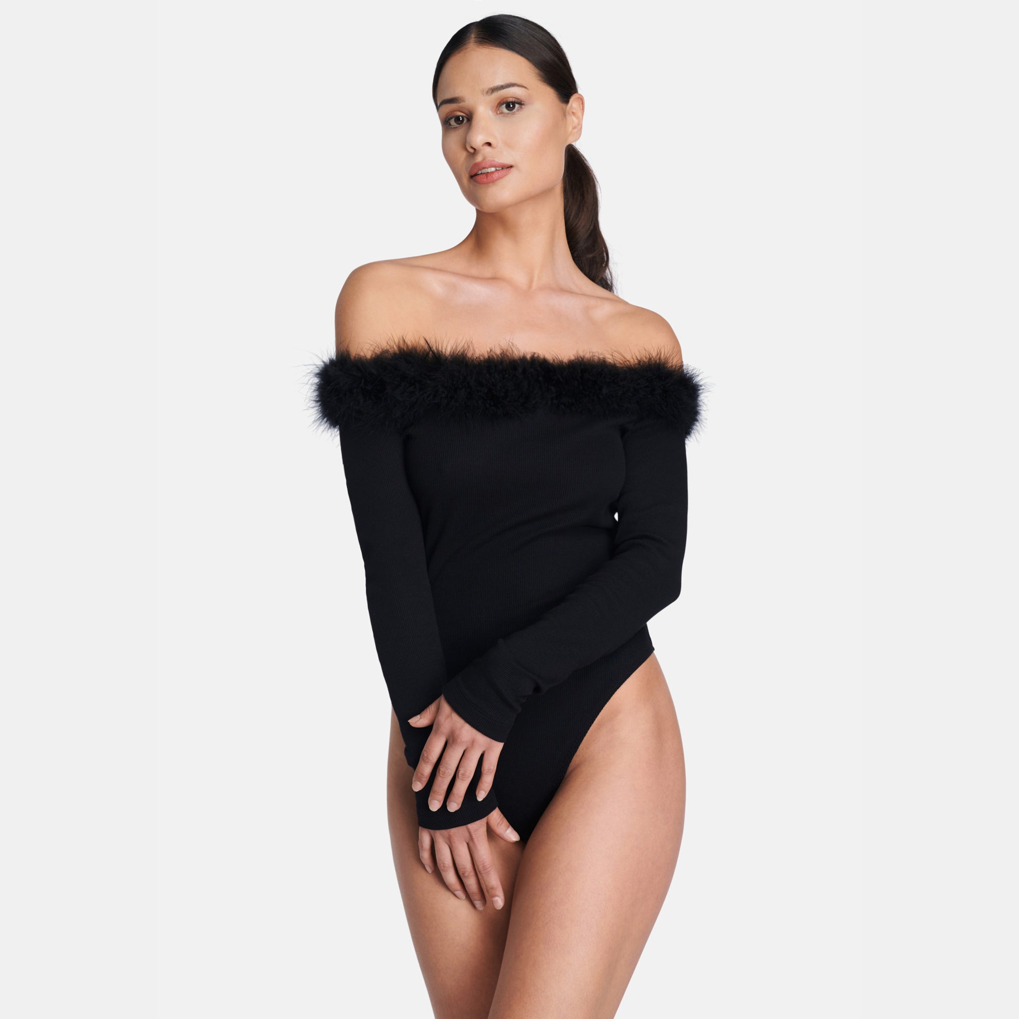 Shop Ow Collection Miranda Feather Bodysuit