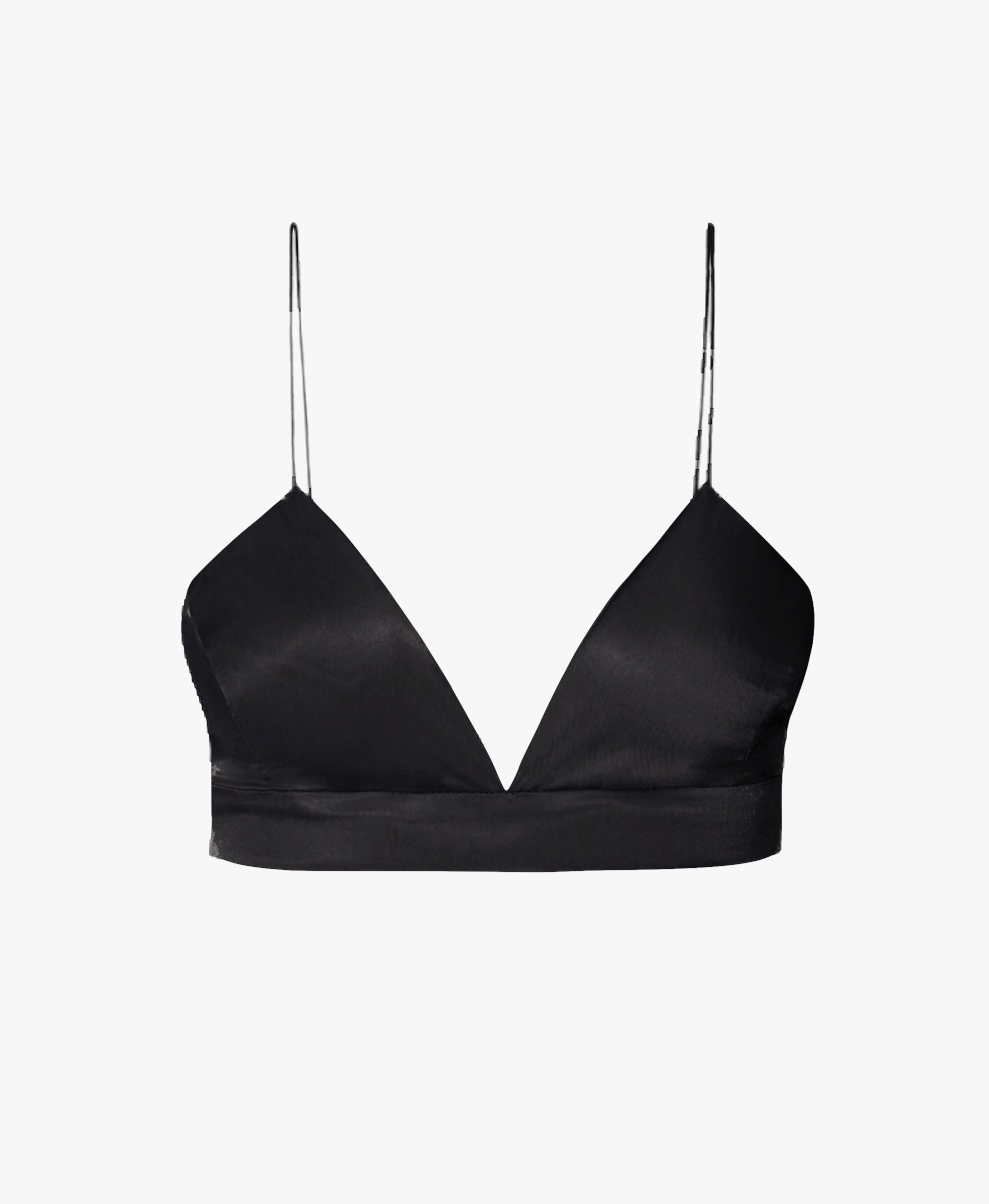 Shop Bralette top Asha Satin Glossy Black from HALEWSKI at Seezona Seezona
