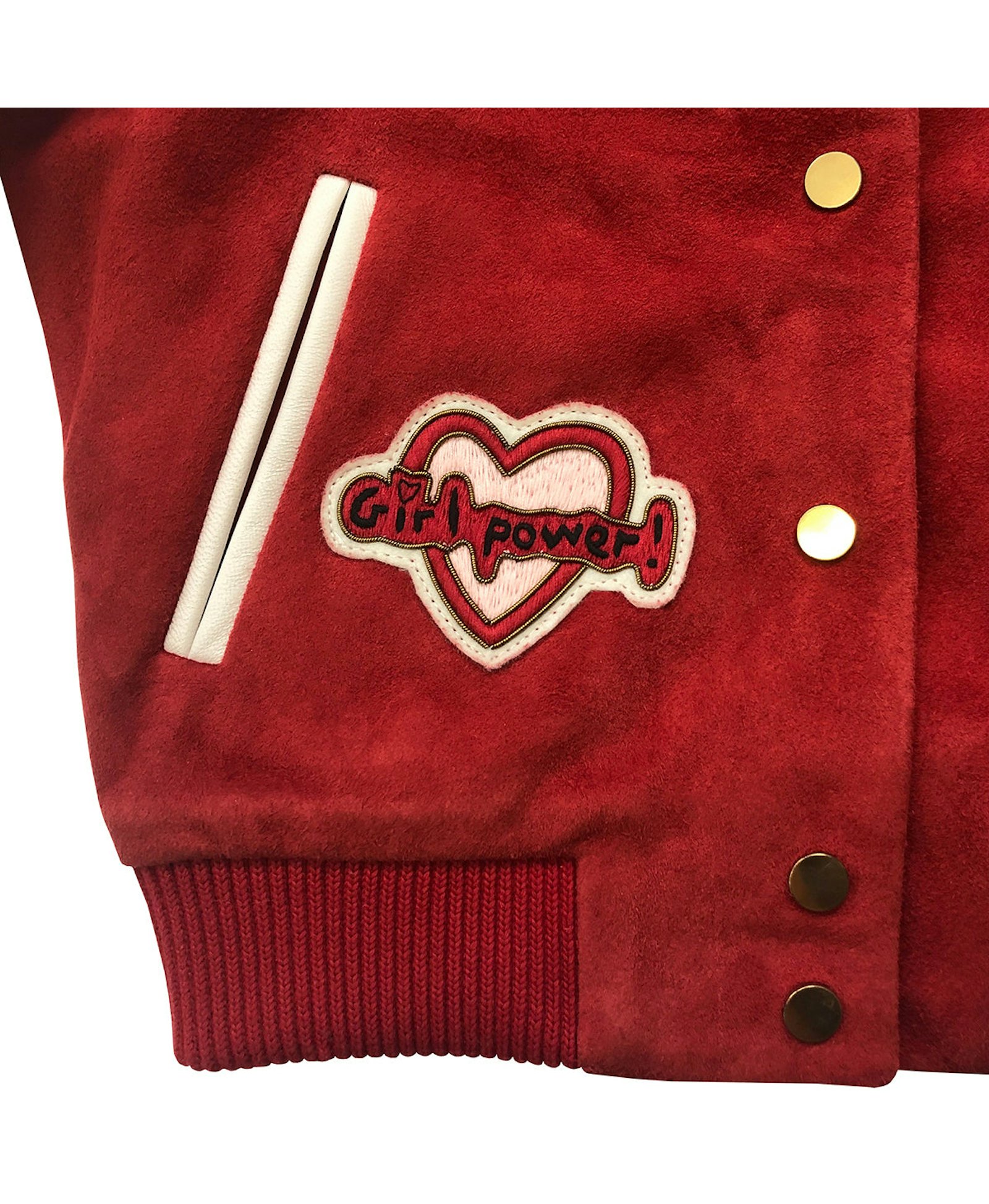 Hanna Leather Bomber Jacket - Red made by SEMSEM