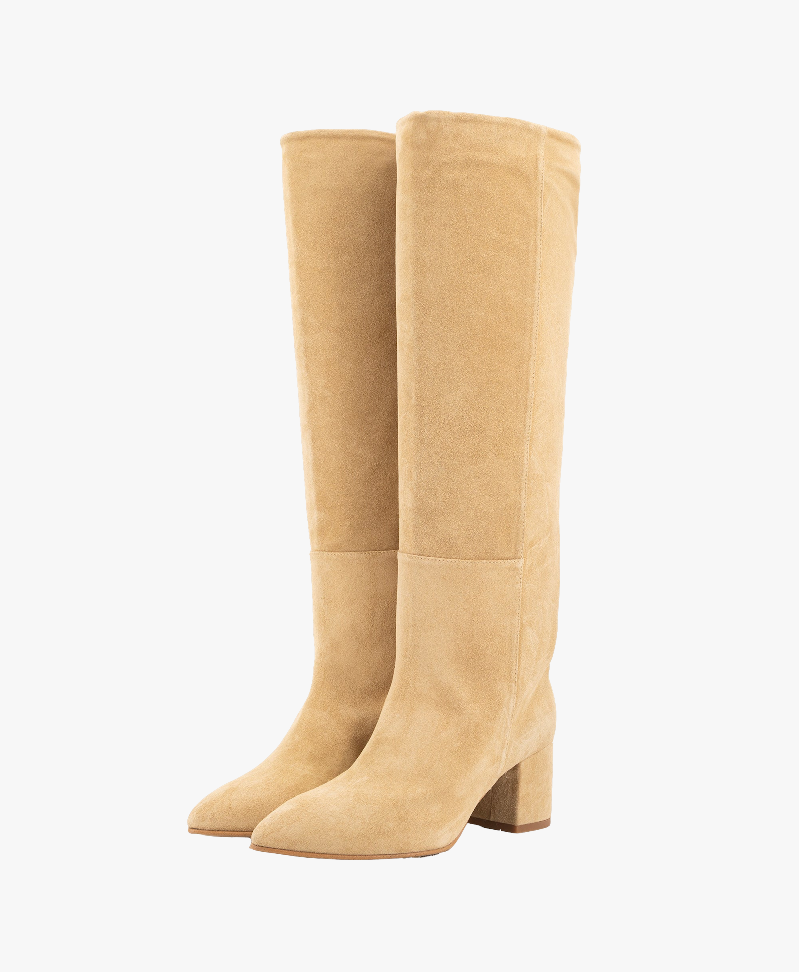 SAND SUEDE TALL BOOTS made by Toral